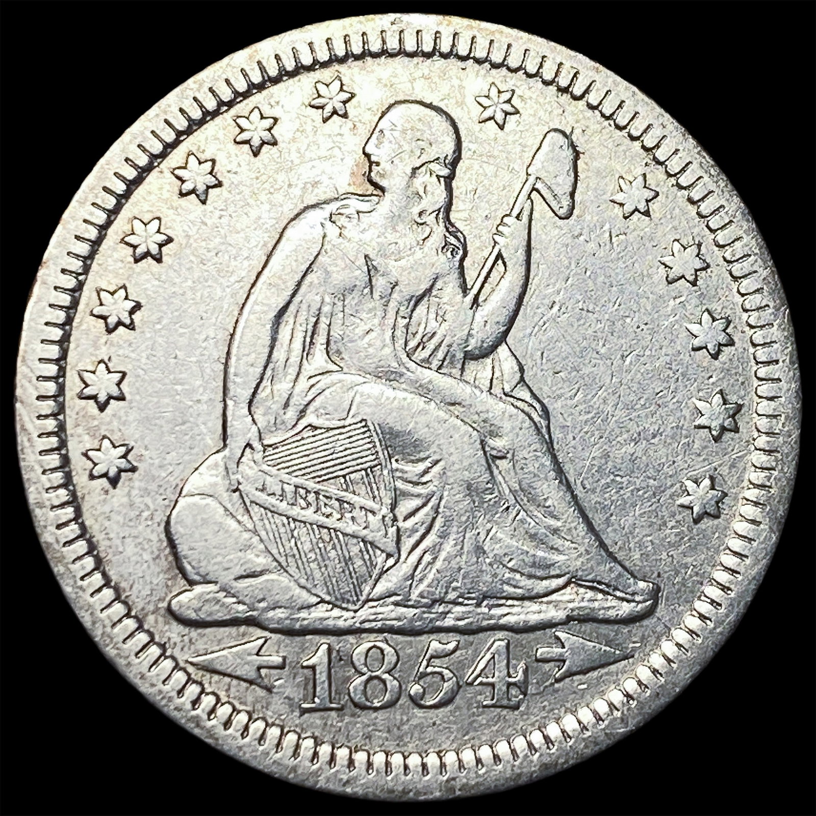 1854 Arrows Seated Liberty Quarter UNCIRCULATED: 1854 Arrows Seated Liberty Quarter UNCIRCULATED