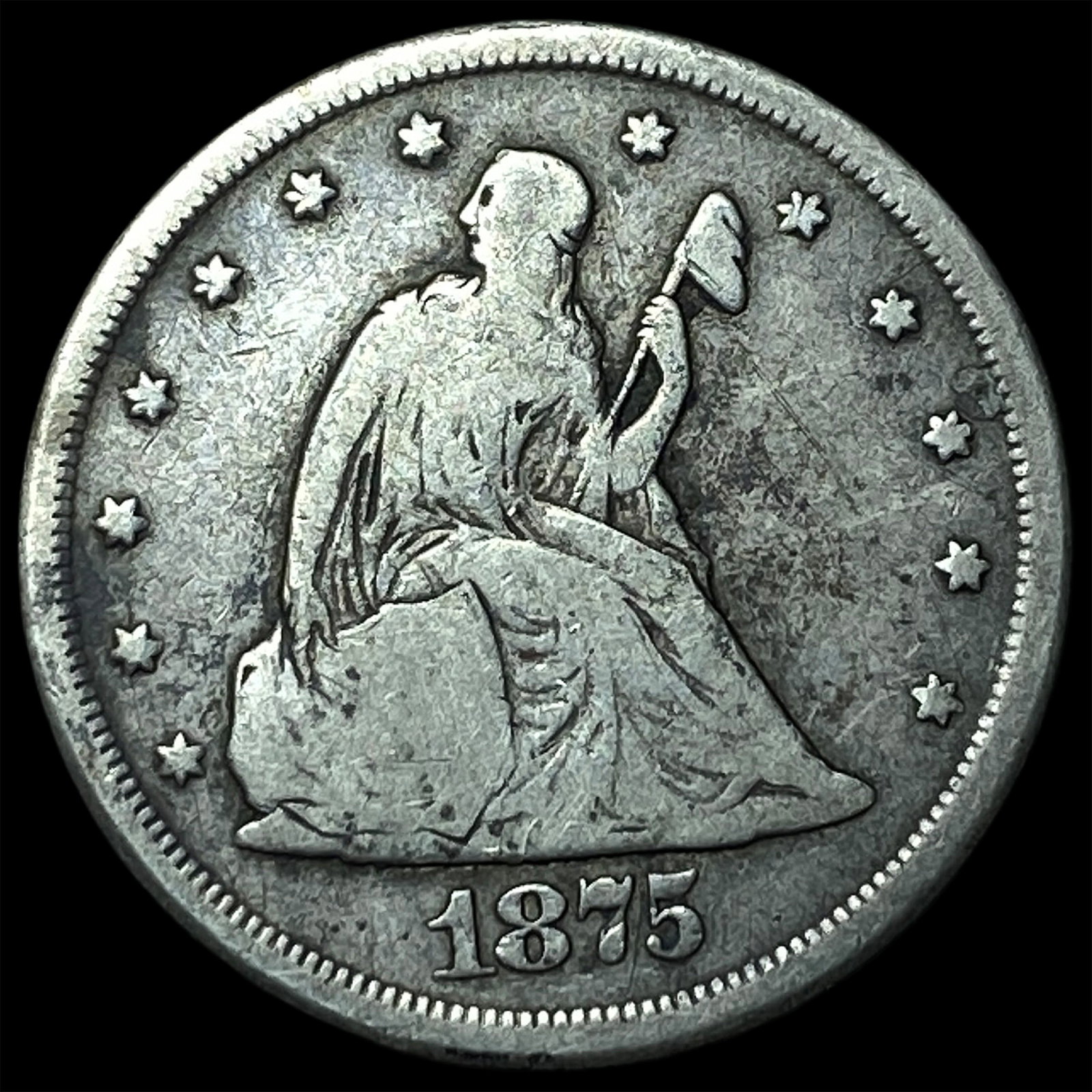 1875-CC Silver Twenty Cents LIGHTLY CIRCULATED: 1875-CC Silver Twenty Cents LIGHTLY CIRCULATED