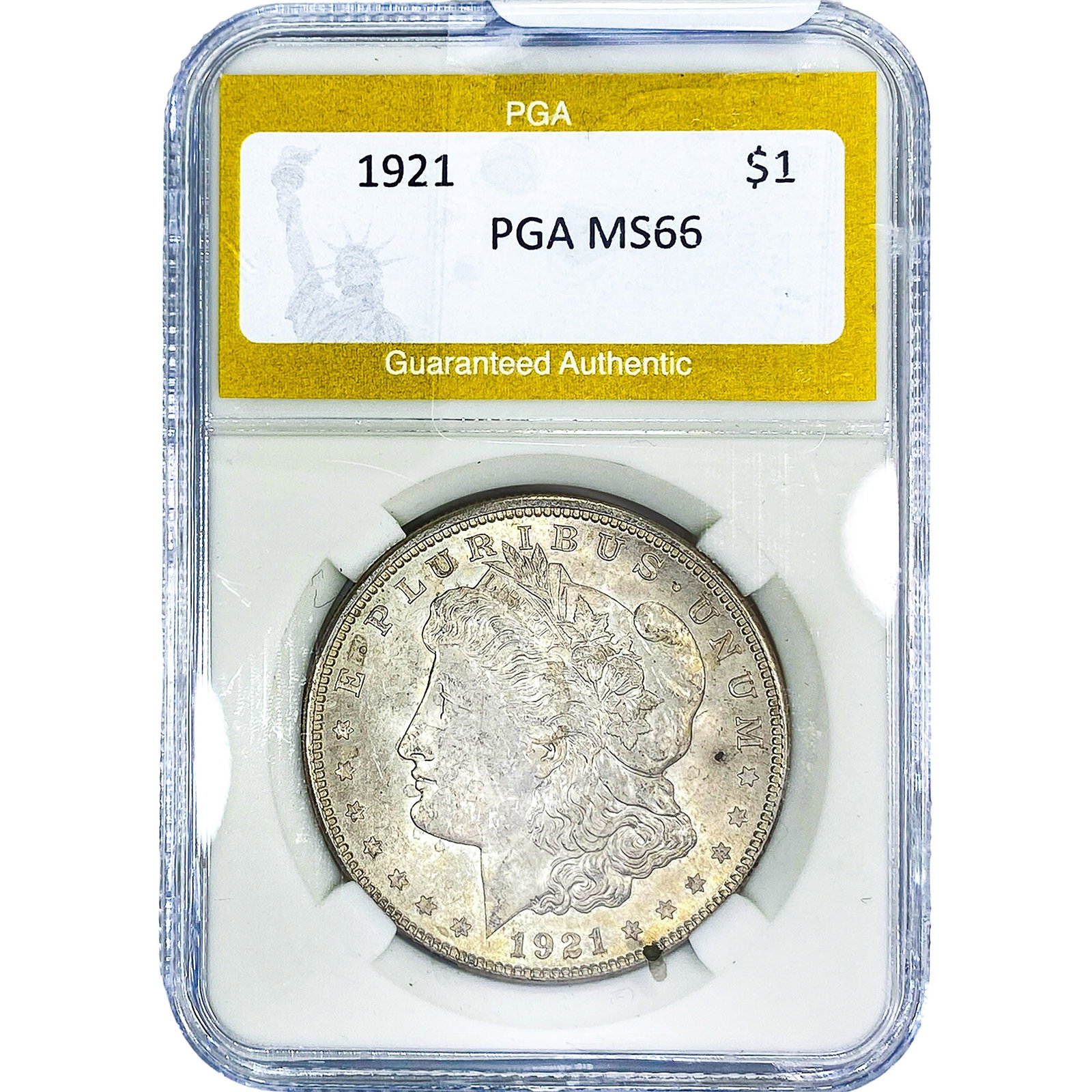 1921 Morgan Silver Dollar PGA MS66: 1921 Morgan Silver Dollar PGA MS66