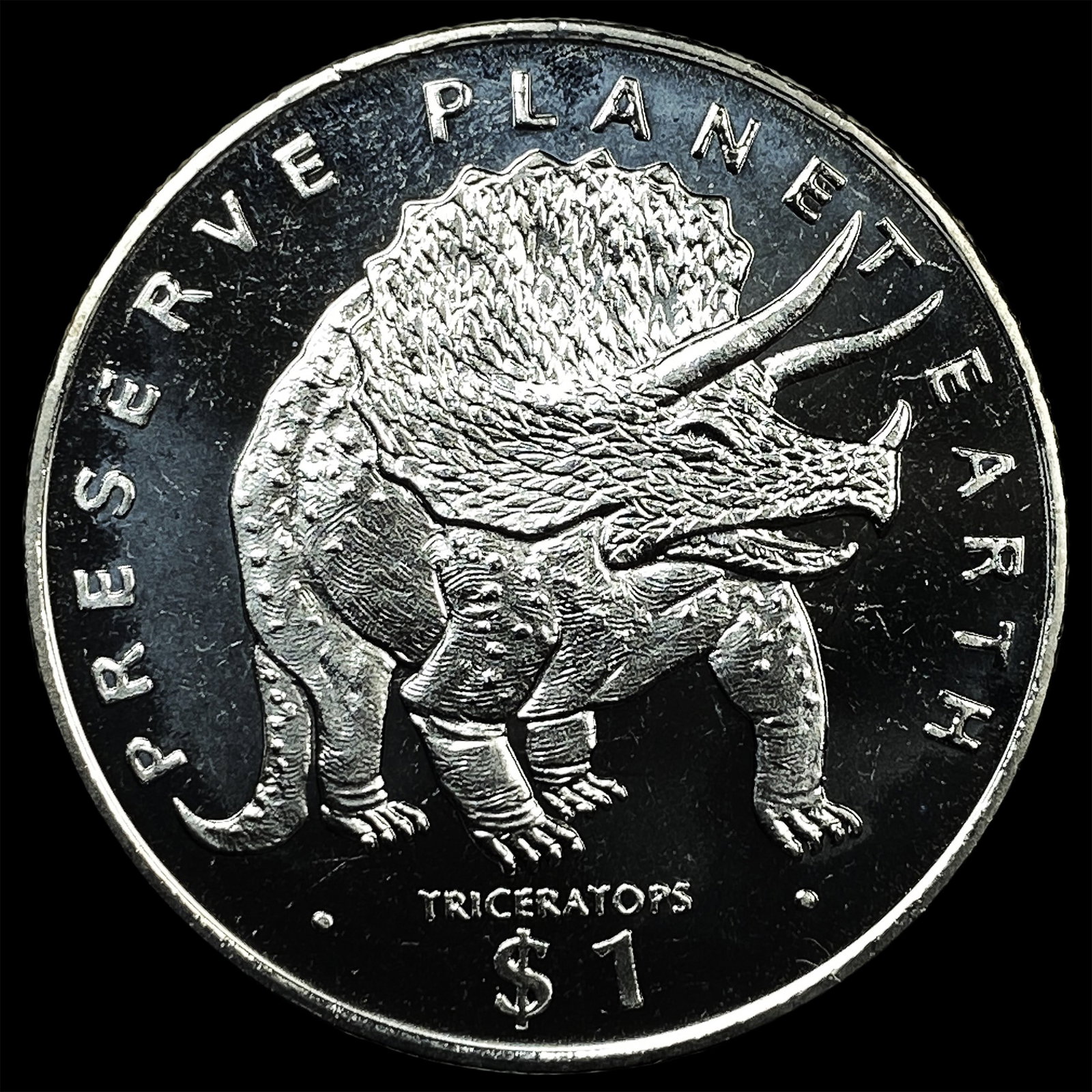 1993 Eritrea Copper Nickel $1-Triceratops (1 of 2)