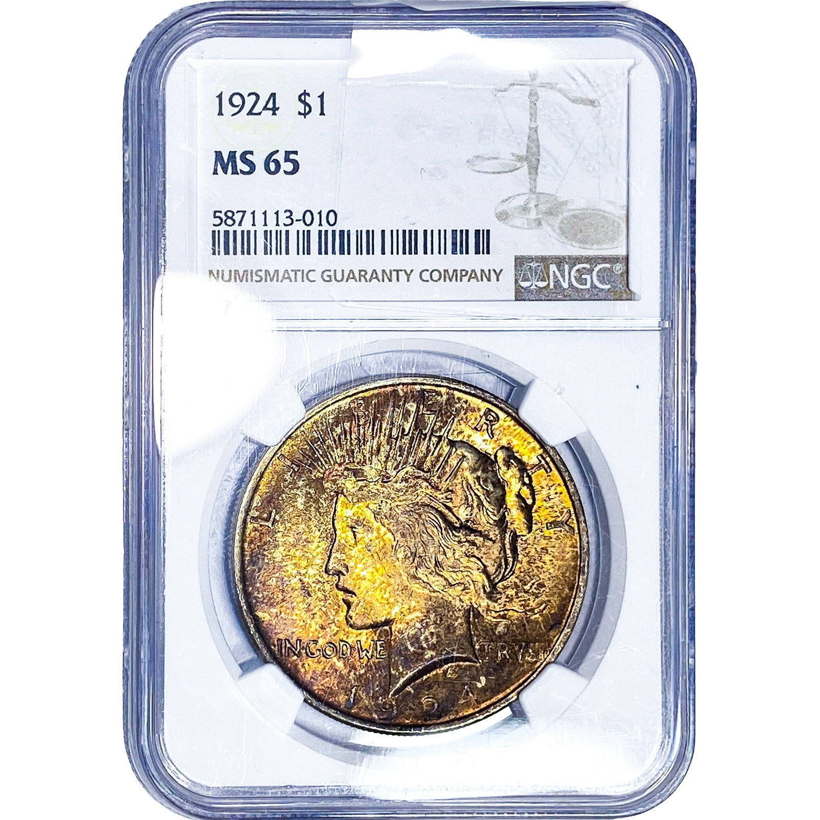 1924 Silver Peace Dollar NGC MS65 (1 of 2)