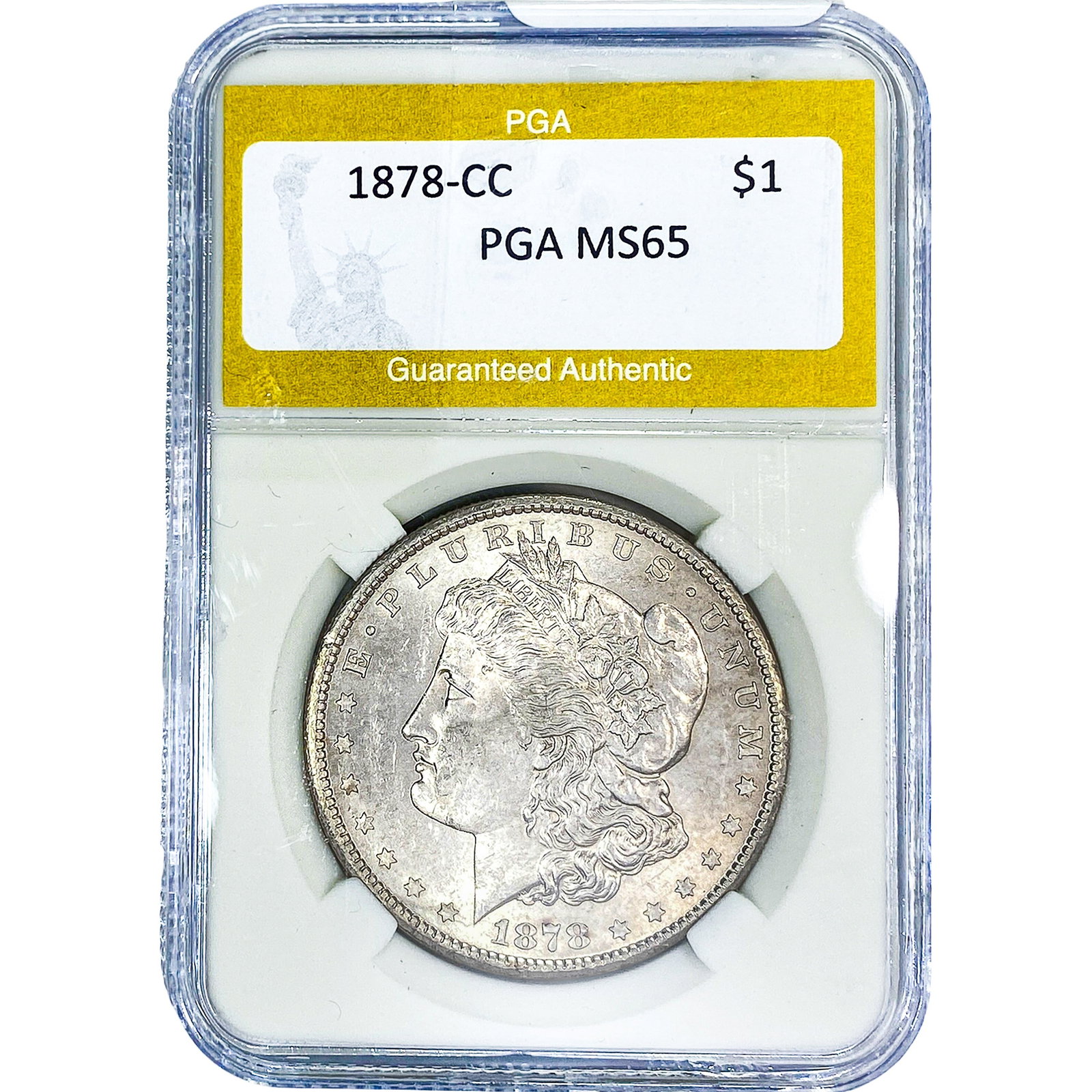 1878-CC Morgan Silver Dollar PGA MS65: 1878-CC Morgan Silver Dollar PGA MS65