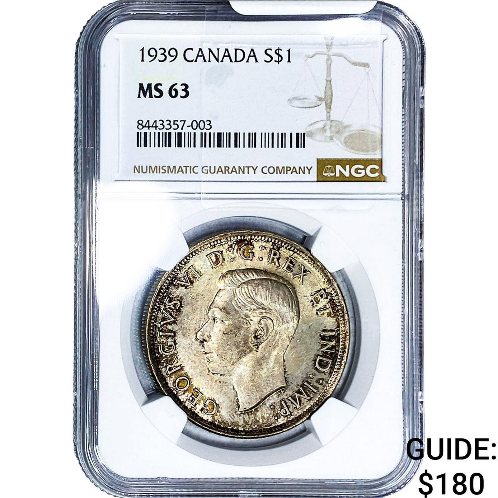 1939 Canada Silver Dollar NGC MS63 (1 of 2)