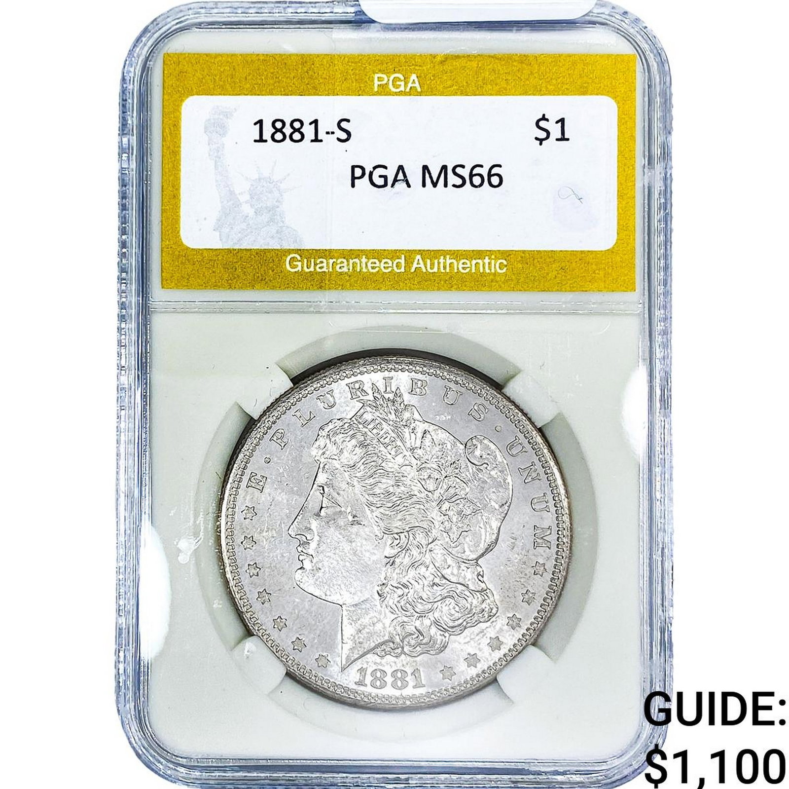 1881-S Morgan Silver Dollar PGA MS66: 1881-S Morgan Silver Dollar PGA MS66