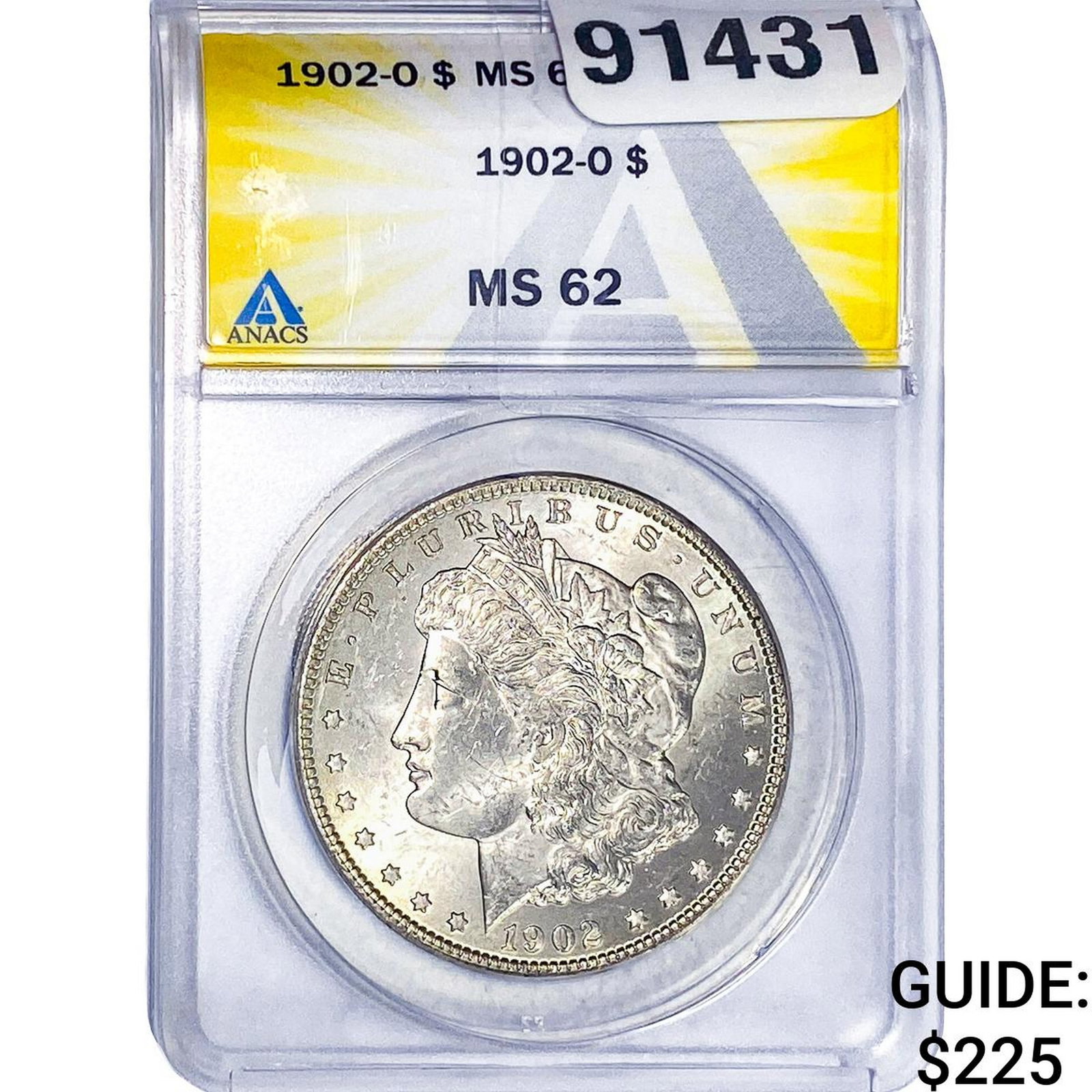 1902-O Morgan Silver Dollar ANACS MS63: 1902-O Morgan Silver Dollar ANACS MS63
