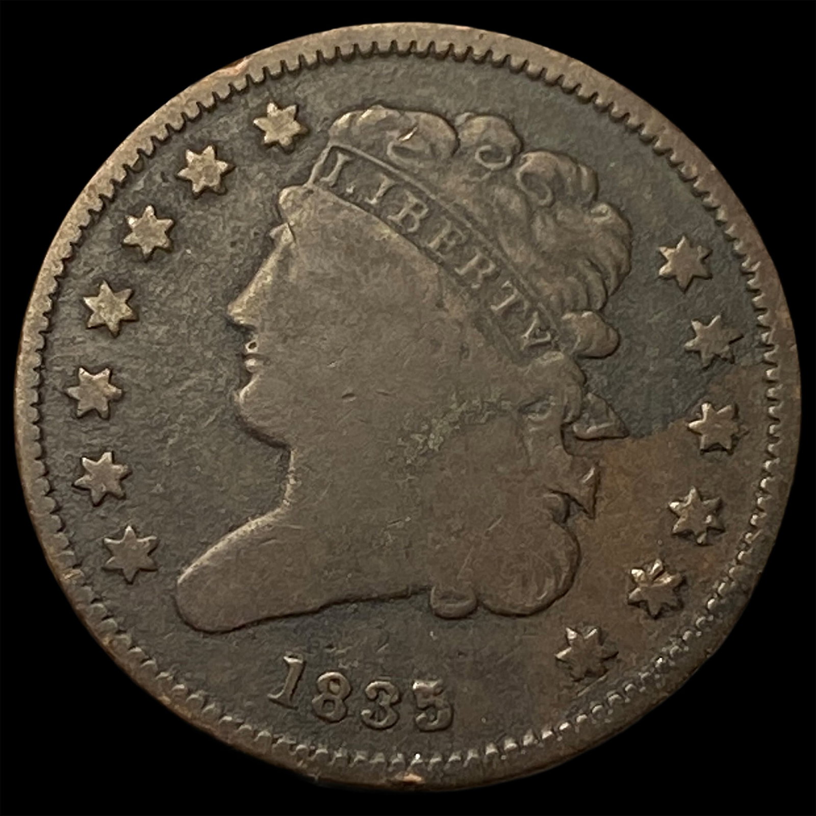 1835 Classic Head Half Cent NICELY CIRCULATED: 1835 Classic Head Half Cent NICELY CIRCULATED