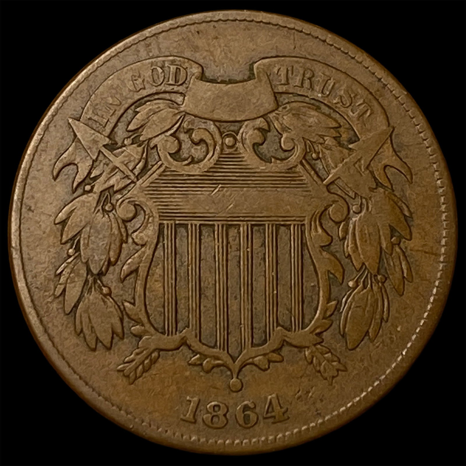 1864 Two-Cent Piece NEARLY UNCIRCULATED (1 of 2)