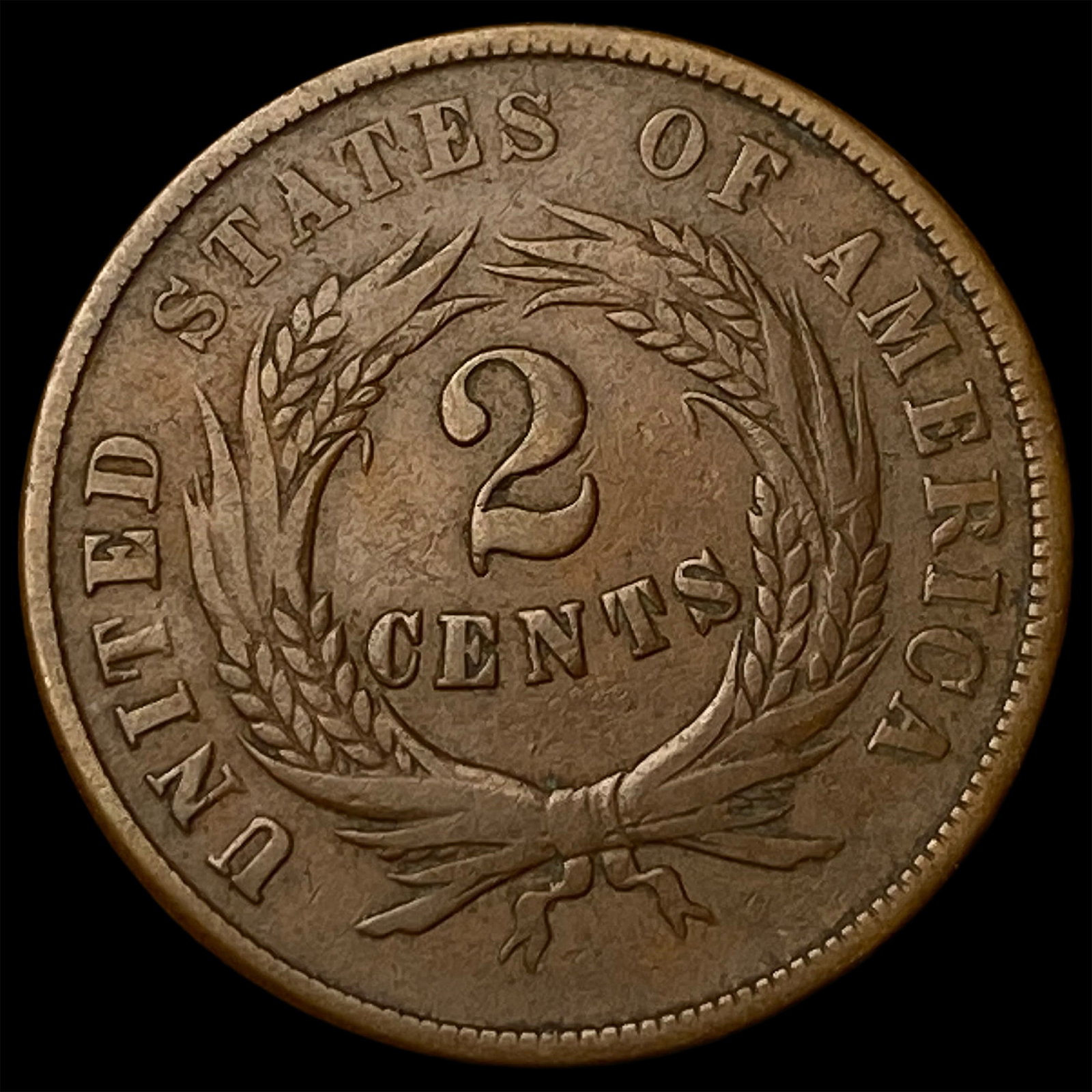 1864 Two-Cent Piece NEARLY UNCIRCULATED - 2