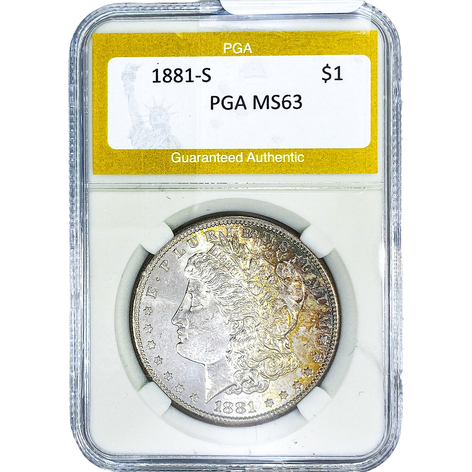 1881-S Morgan Silver Dollar PGA MS63: 1881-S Morgan Silver Dollar PGA MS63