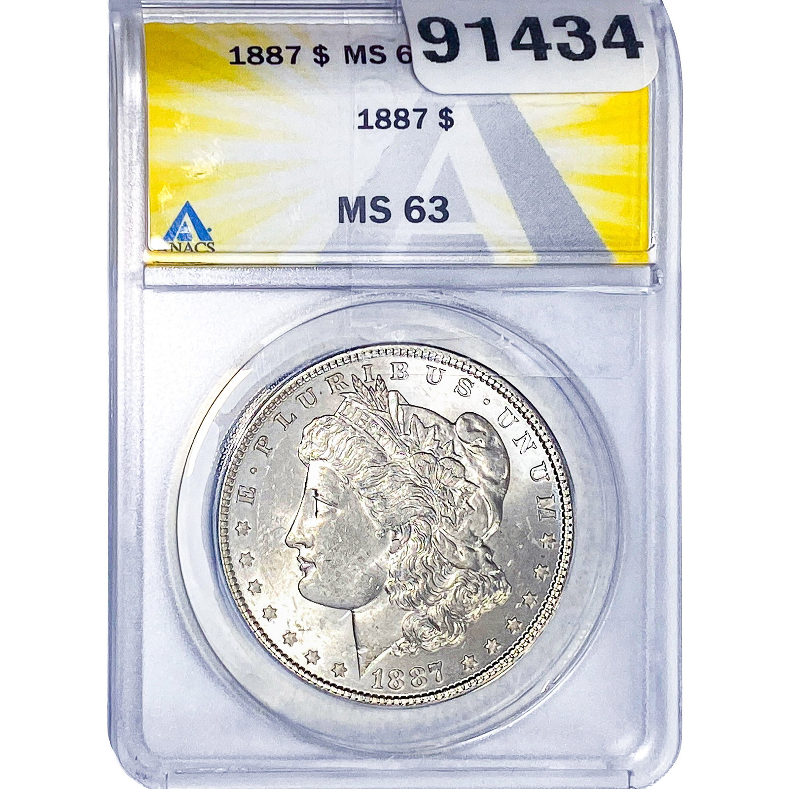 1887 Morgan Silver Dollar ANACS MS63: 1887 Morgan Silver Dollar ANACS MS63