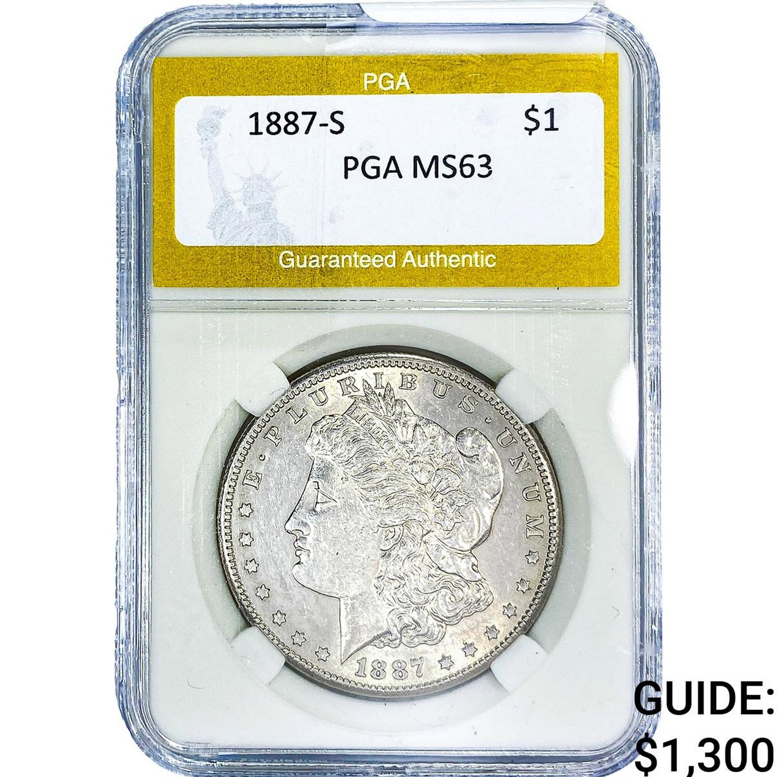 1887-S Morgan Silver Dollar PGA MS63 (1 of 2)