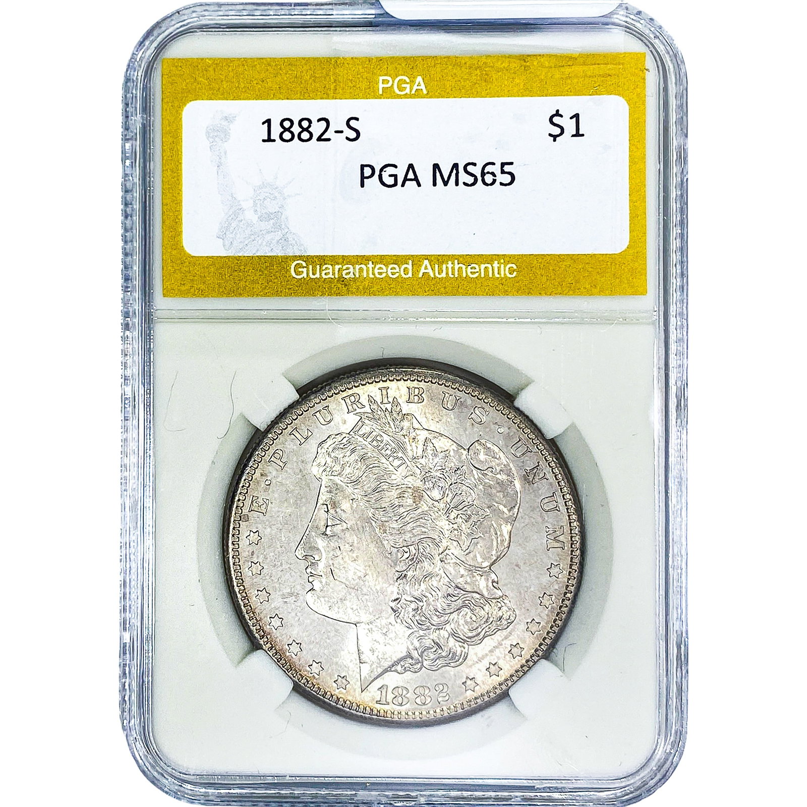 1882-S Morgan Silver Dollar PGA MS65: 1882-S Morgan Silver Dollar PGA MS65