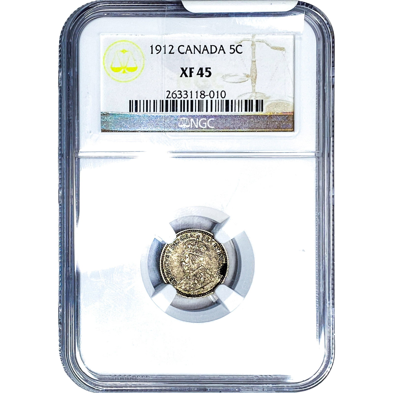 Canada Silver 5 Cents NGC XF45: Canada Silver 5 Cents NGC XF45
