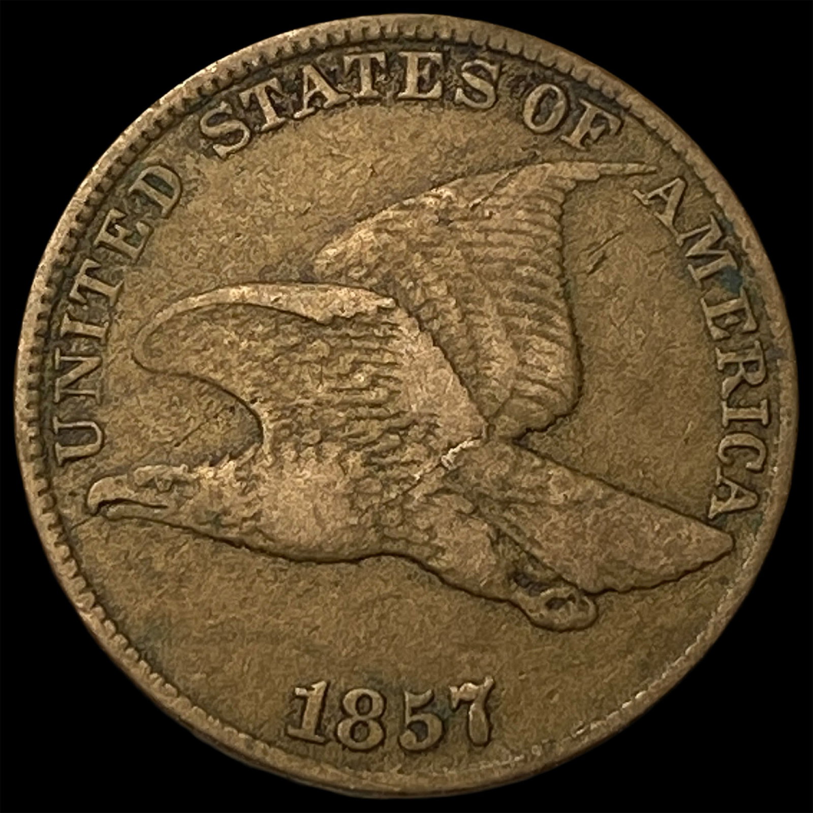 1857 Flying Eagle Cent NEARLY UNCIRCULATED: 1857 Flying Eagle Cent NEARLY UNCIRCULATED
