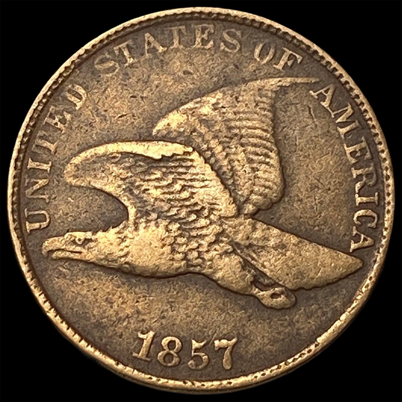1857 Flying Eagle Cent NEARLY UNCIRCULATED: 1857 Flying Eagle Cent NEARLY UNCIRCULATED