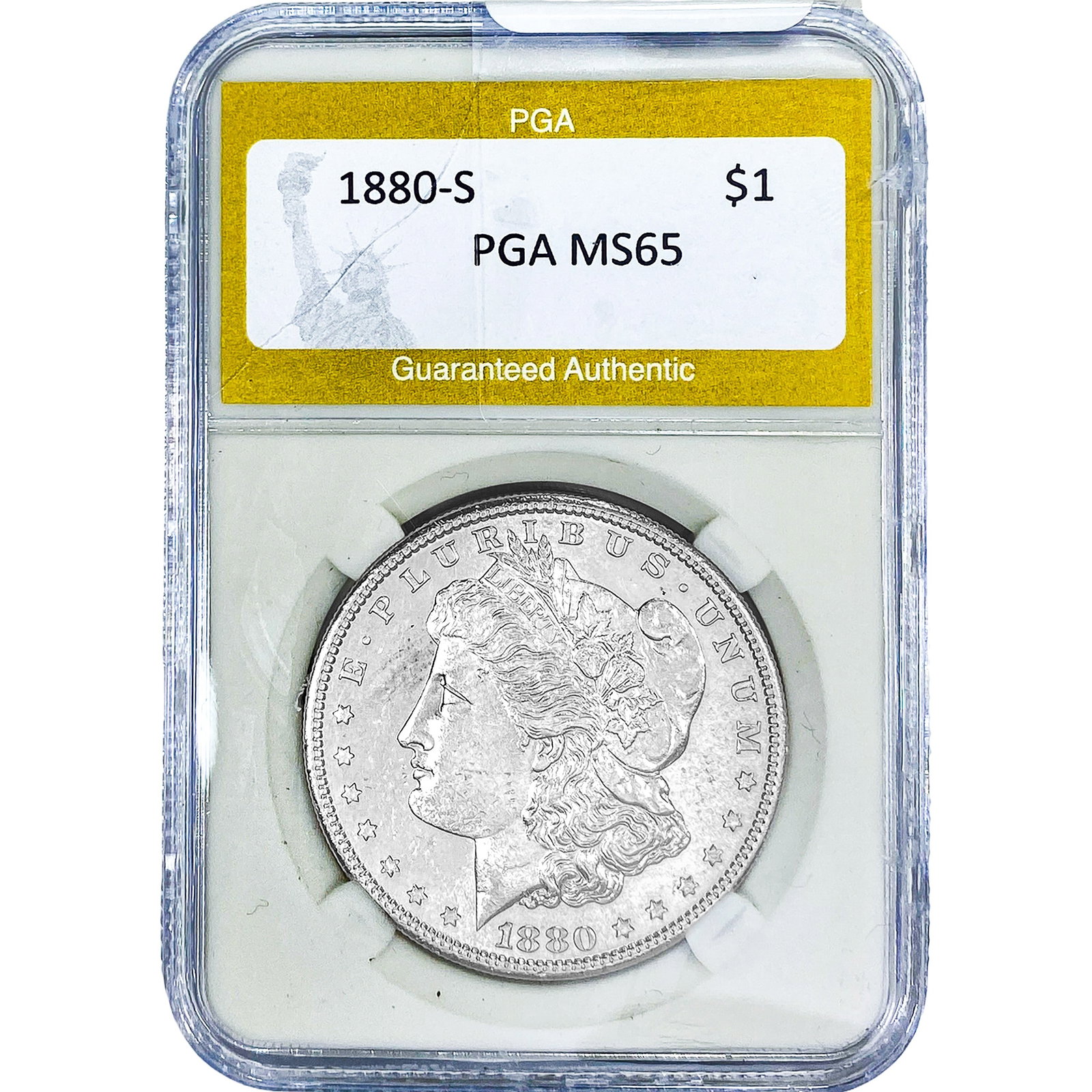 1880-S Morgan Silver Dollar PGA MS65 (1 of 2)