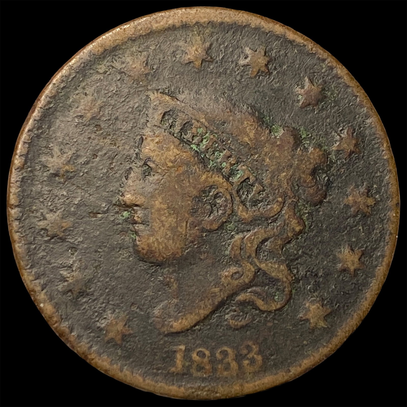 1833 Coronet Head Large Cent NEARLY UNCIRCULATED (1 of 2)