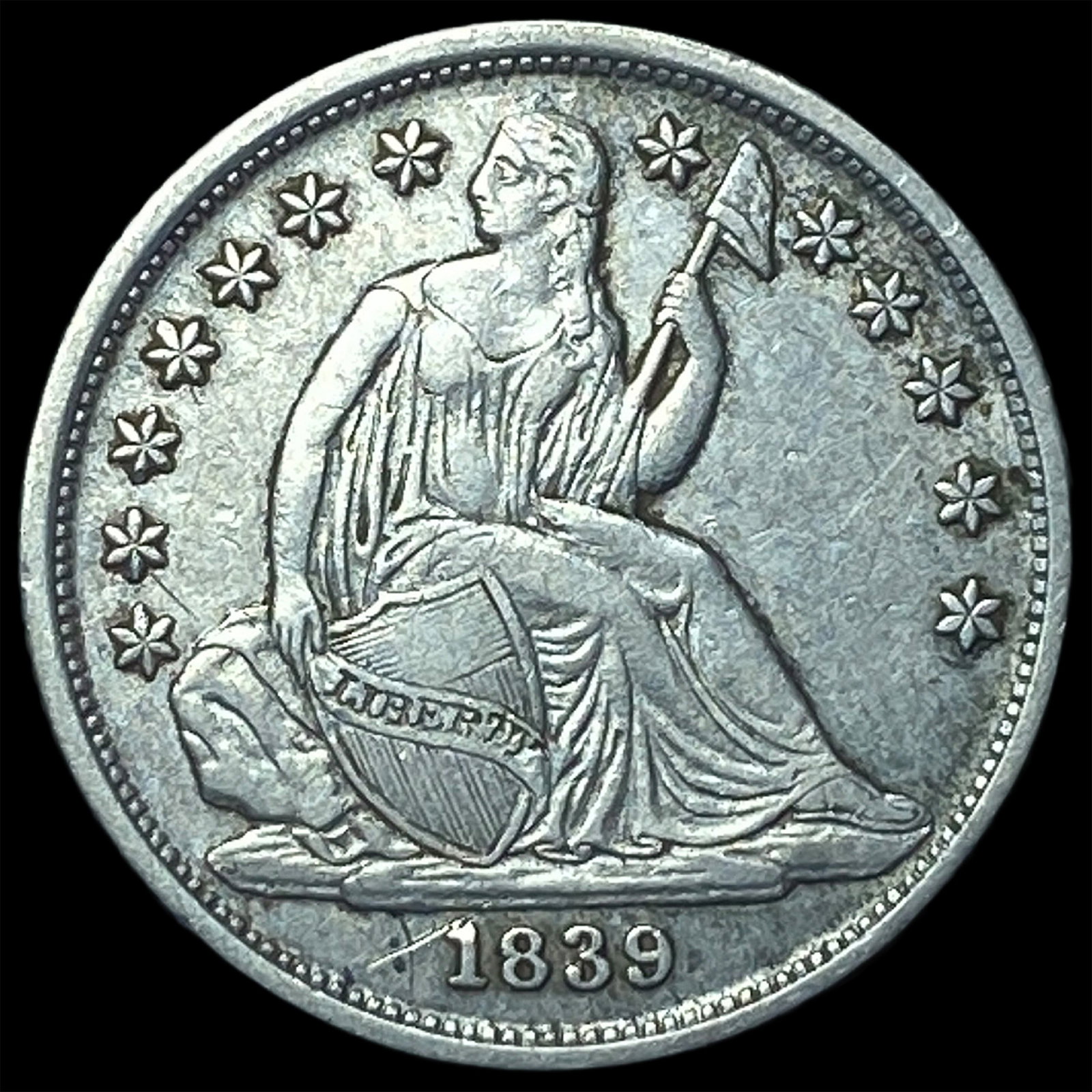 1839-O Silver Seated Liberty Dime CHOICE AU (1 of 2)