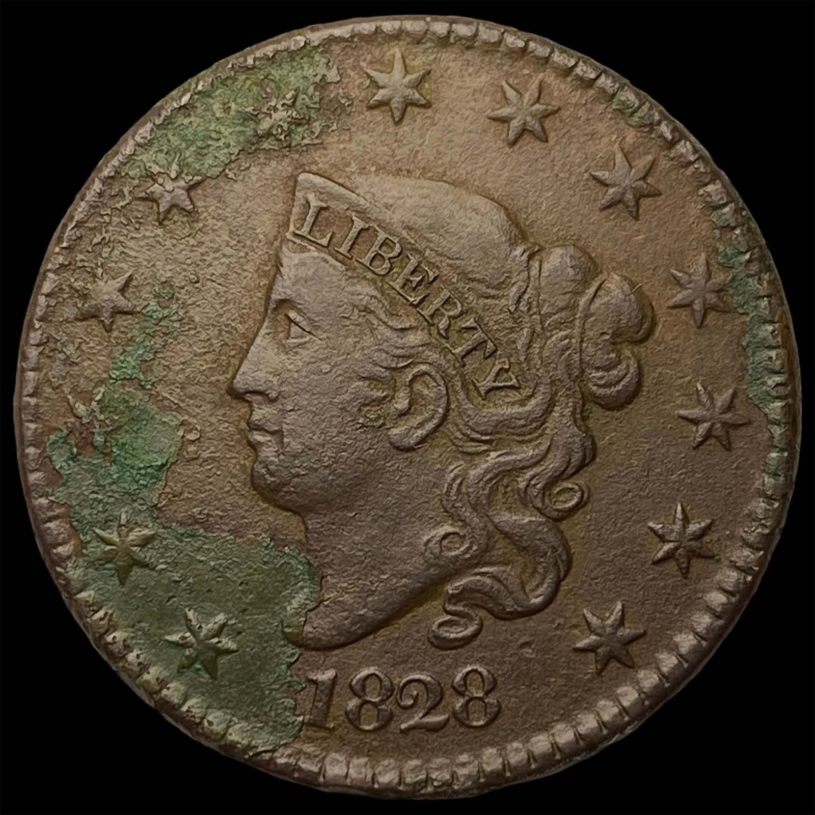 1828 Coronet Head Large Cent CLOSELY UNCIRCULATED (1 of 2)