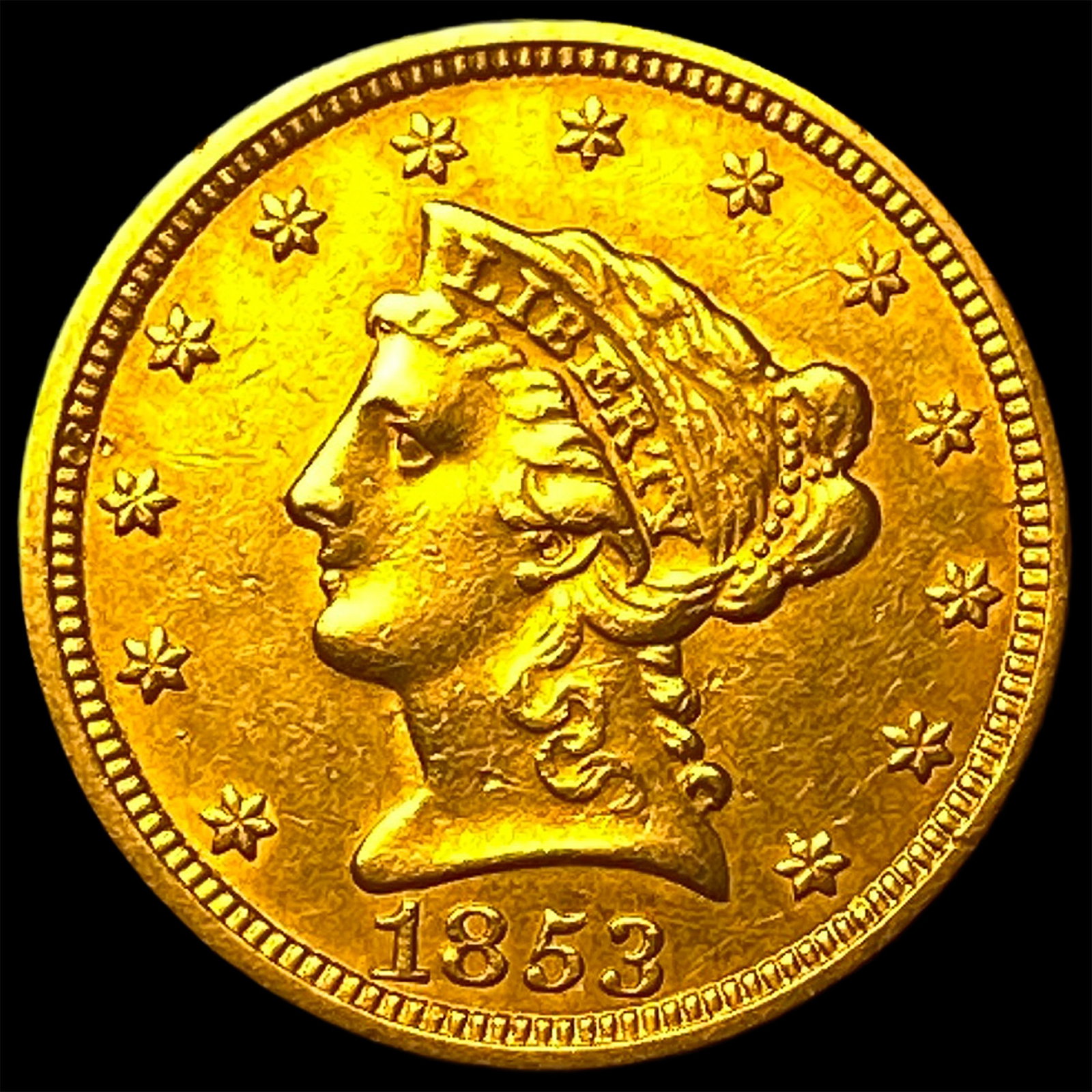 1853 Liberty Head Gold $2.50 Quarter Eagle CHOICE AU: 1853 Liberty Head Gold $2.50 Quarter Eagle CHOICE AU