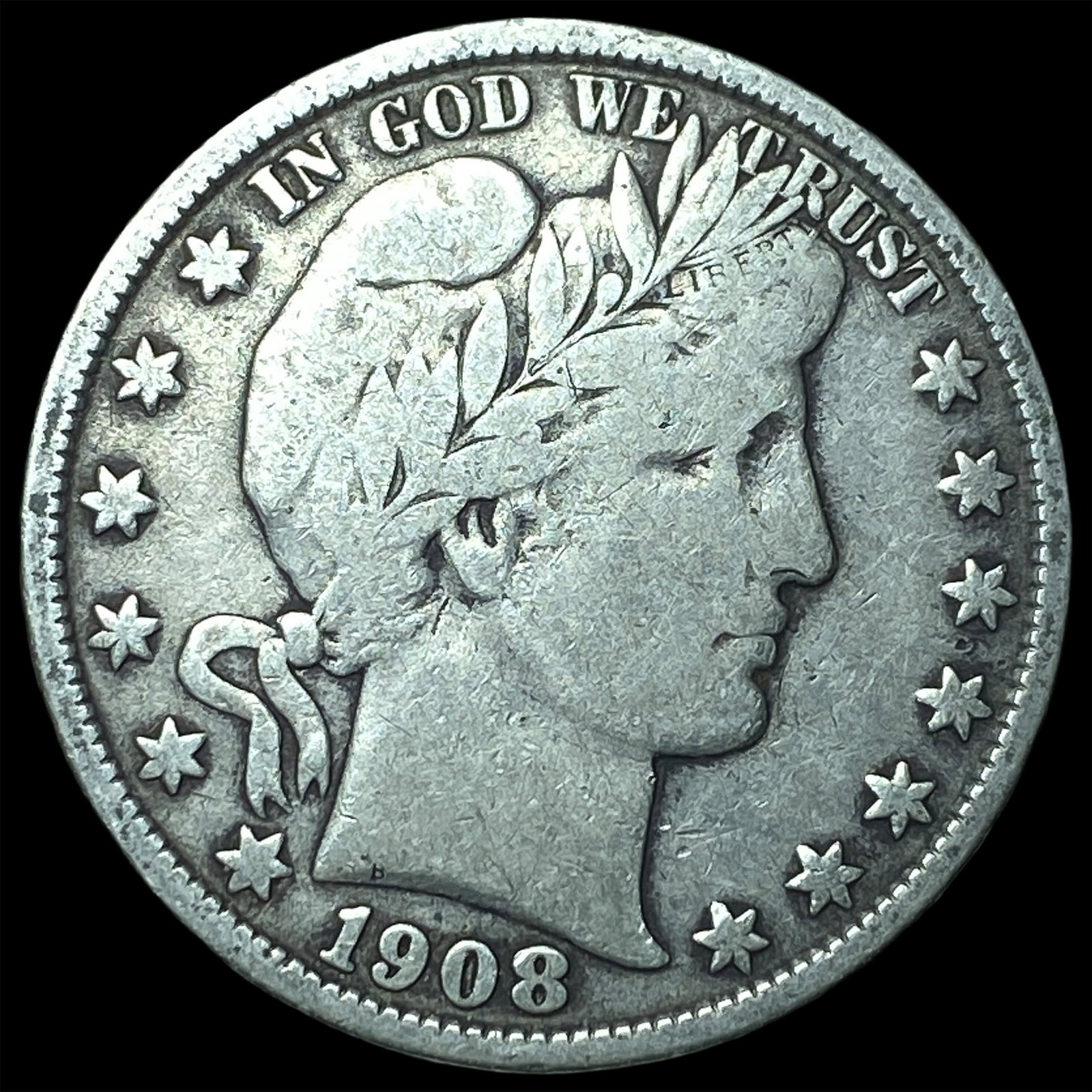 1908-O Silver Barber Half Dollar LIGHTLY CIRCULATED (1 of 2)