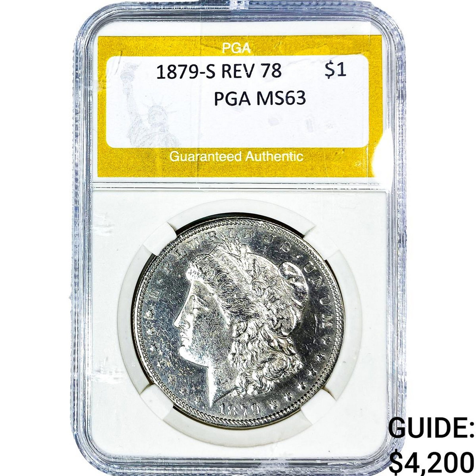 1879-S Rev 78 Morgan Silver Dollar PGA MS63 (1 of 2)