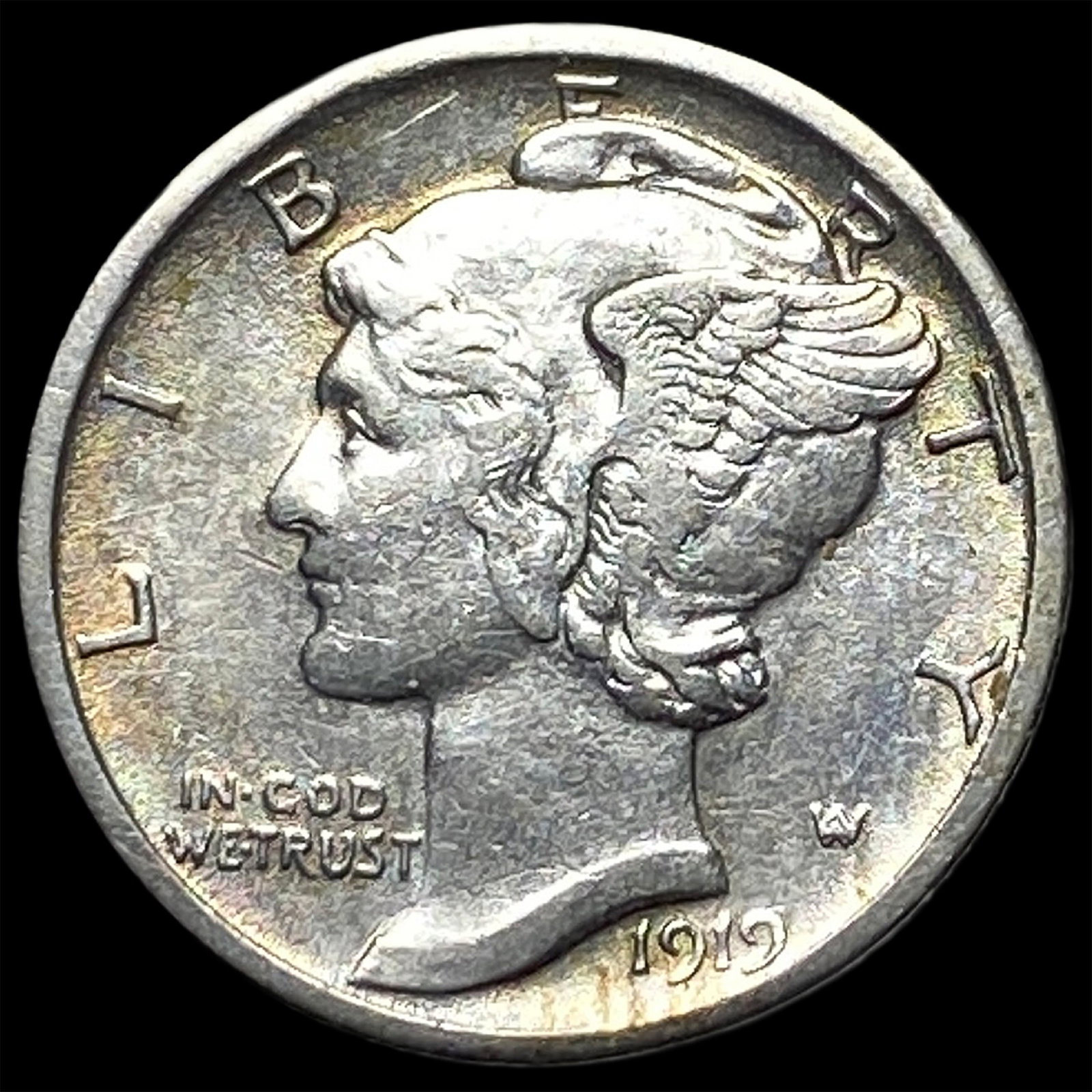 1919-D Silver Mercury Dime CLOSELY UNCIRCULATED (1 of 2)