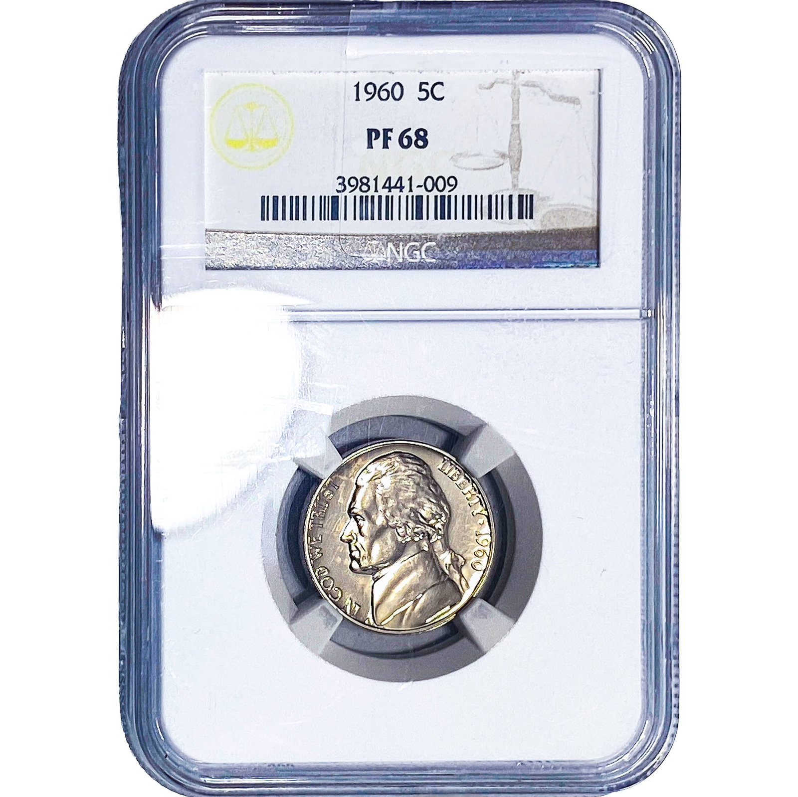 1960 Jefferson Nickel NGC PF68: 1960 Jefferson Nickel NGC PF68