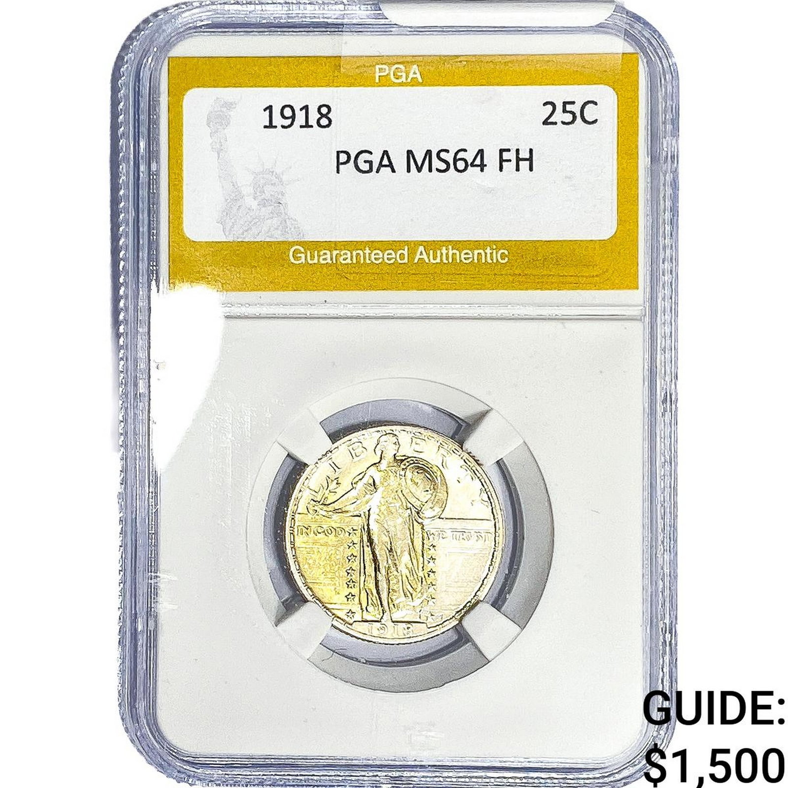 1918 Standing Liberty Quarter PGA MS64 FH (1 of 2)