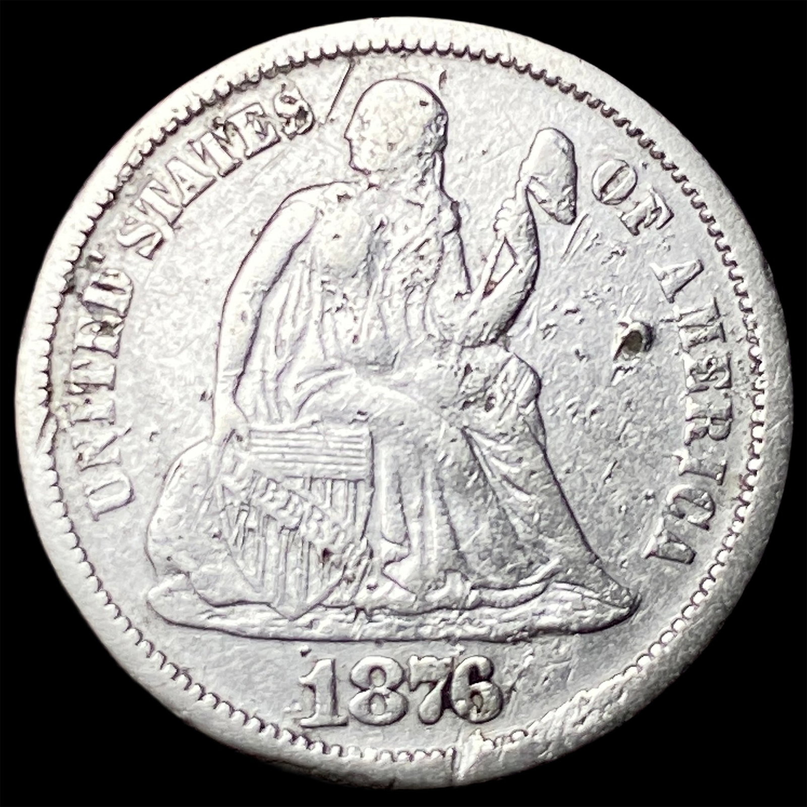 1876 Silver Seated Liberty Dime UNCIRCULATED: 1876 Silver Seated Liberty Dime UNCIRCULATED