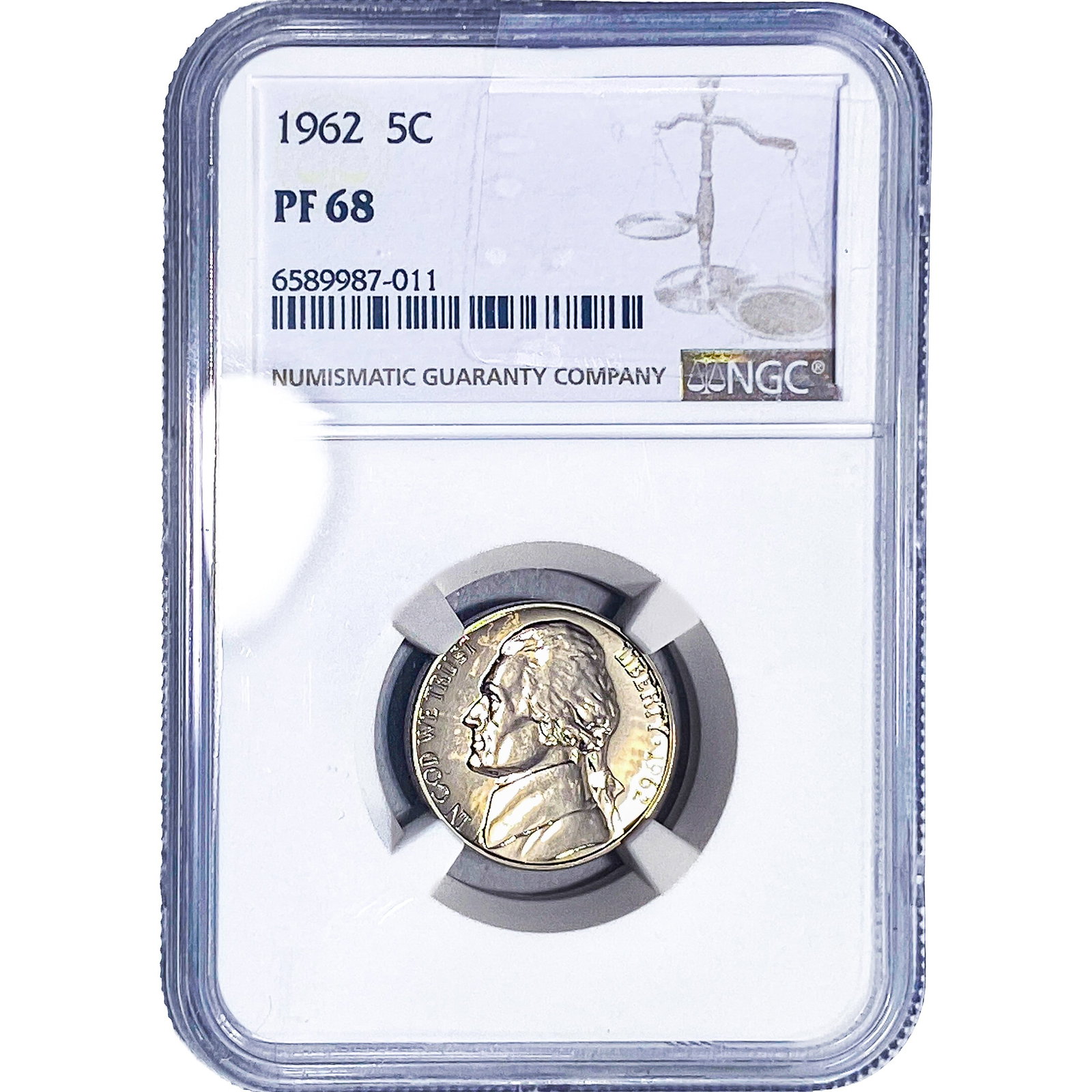 1962 Jefferson Nickel NGC PF68: 1962 Jefferson Nickel NGC PF68