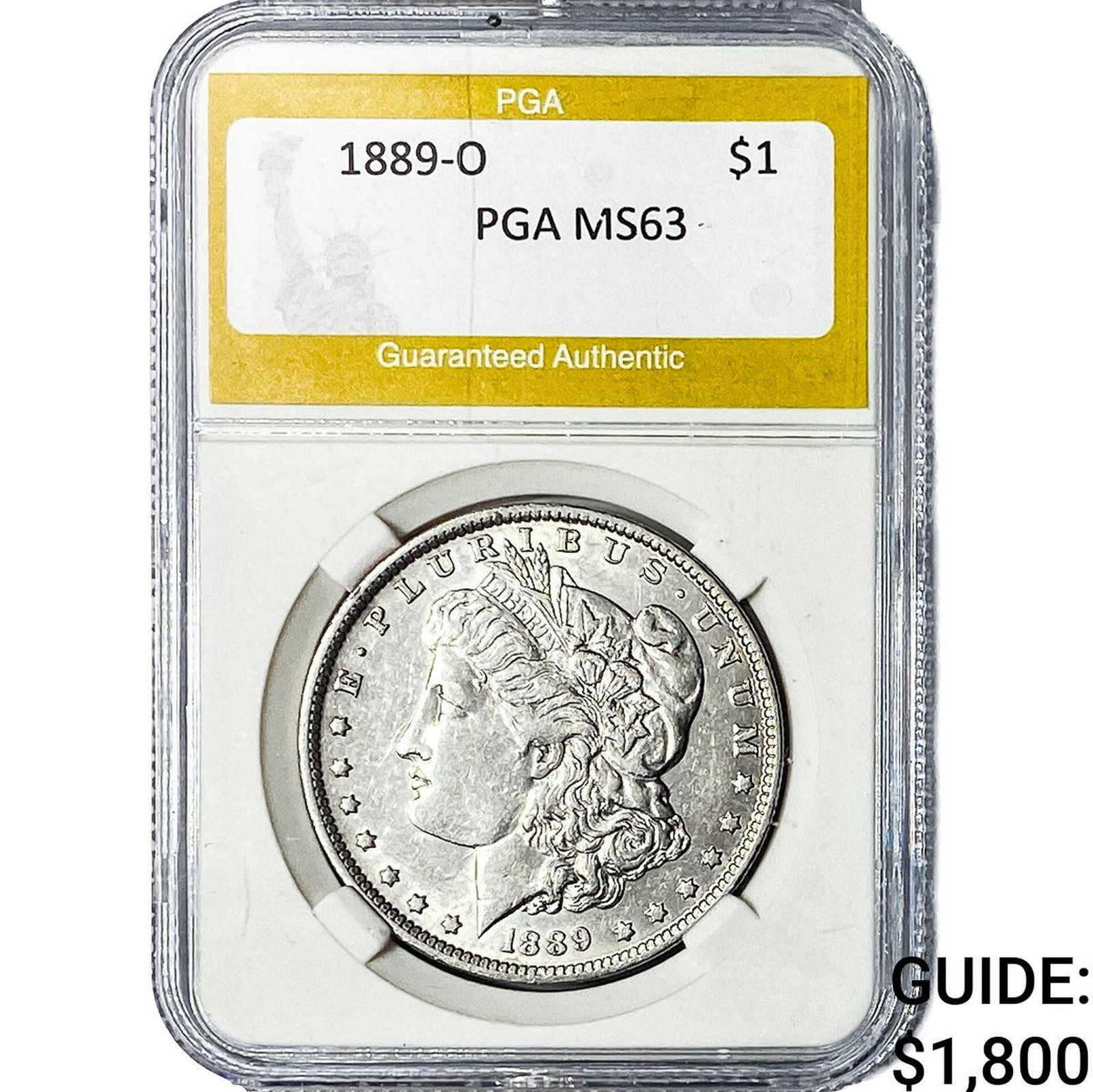 1889-O Morgan Silver Dollar PGA MS63: 1889-O Morgan Silver Dollar PGA MS63