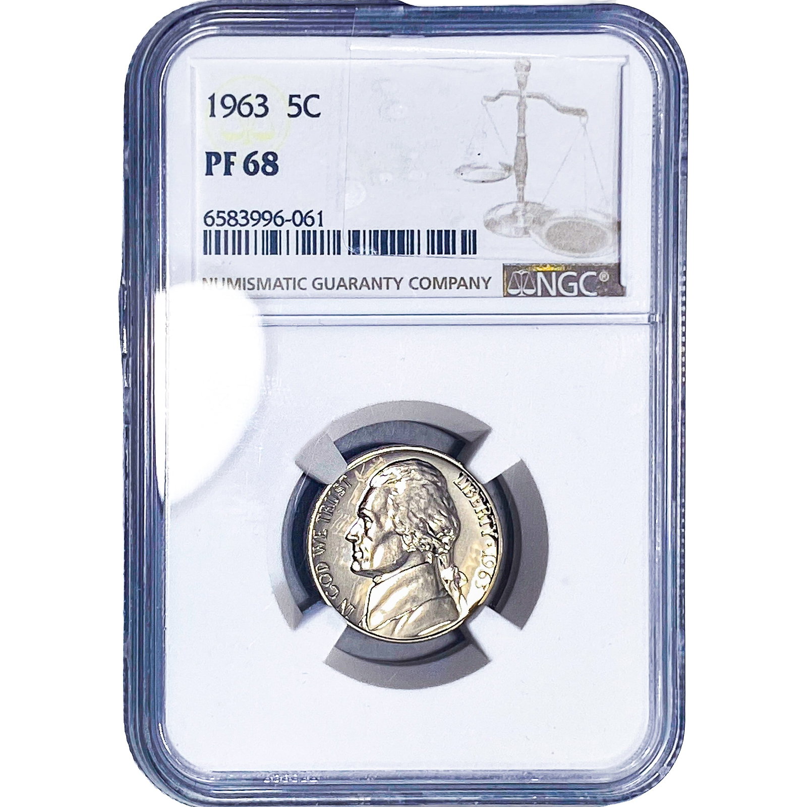1963 Jefferson Nickel NGC PF68: 1963 Jefferson Nickel NGC PF68