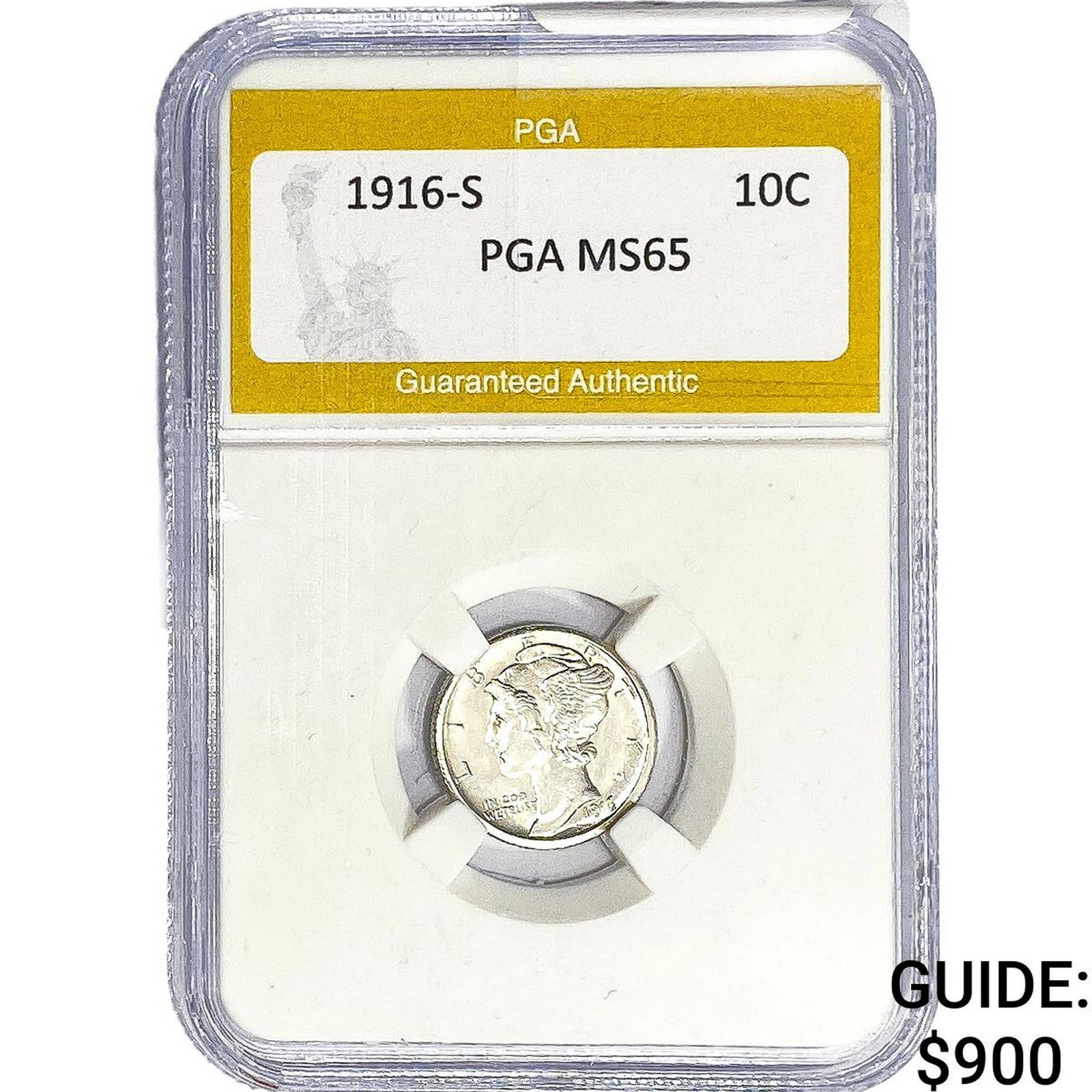 1916-S Mercury Silver Dime PGA MS65 (1 of 2)