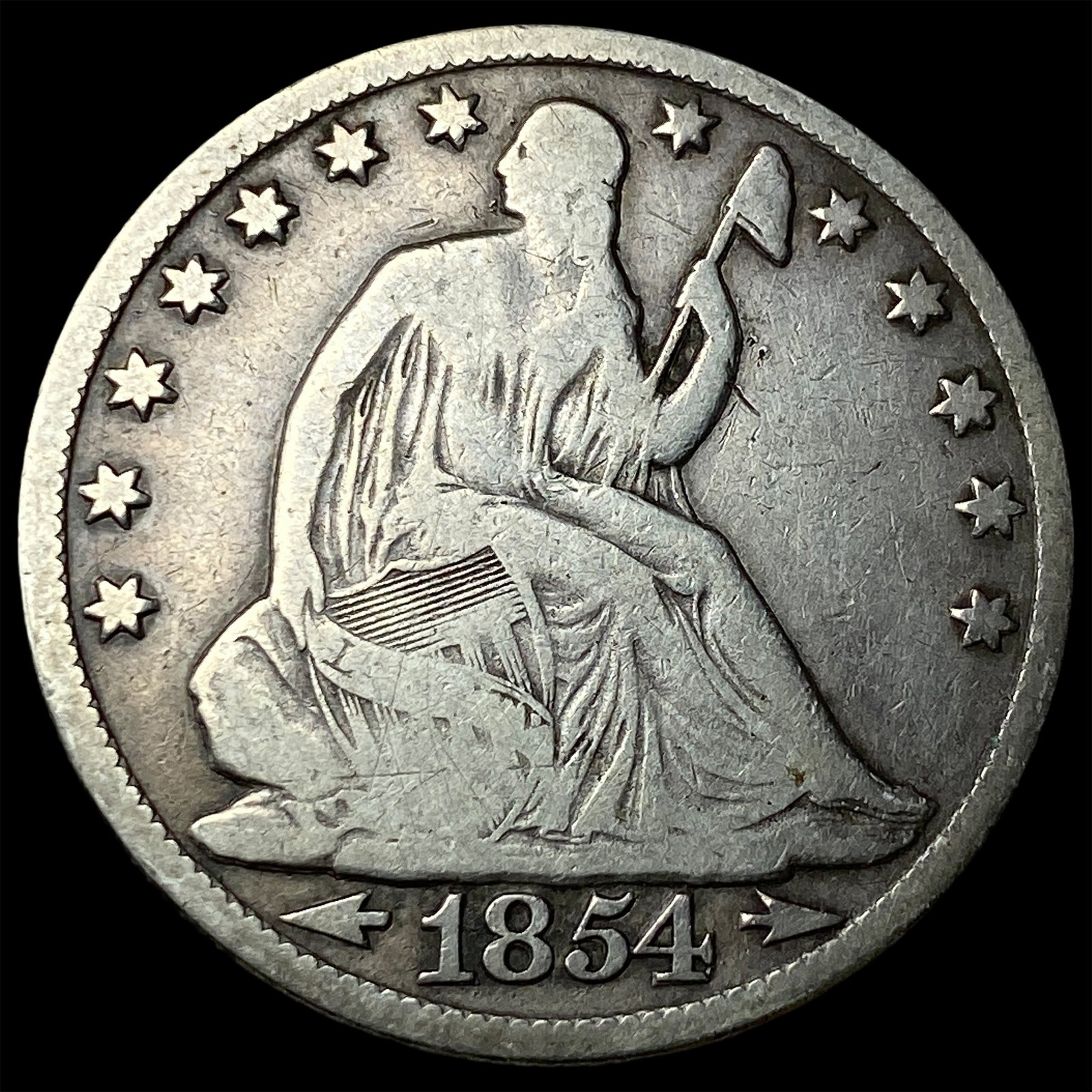 1854-O Arrows Seated Liberty Half Dollar NICELY CIRCULATED (1 of 2)