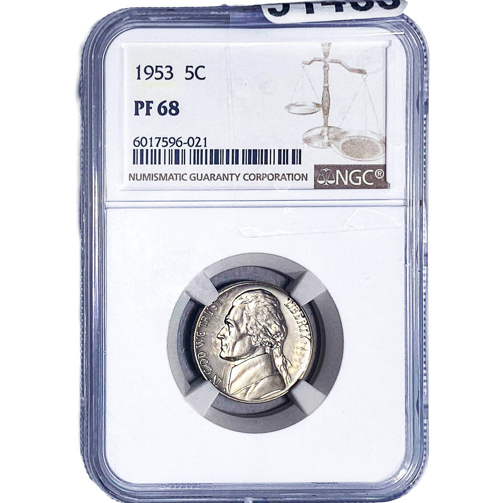 1953 Jefferson Nickel NGC PF68: 1953 Jefferson Nickel NGC PF68