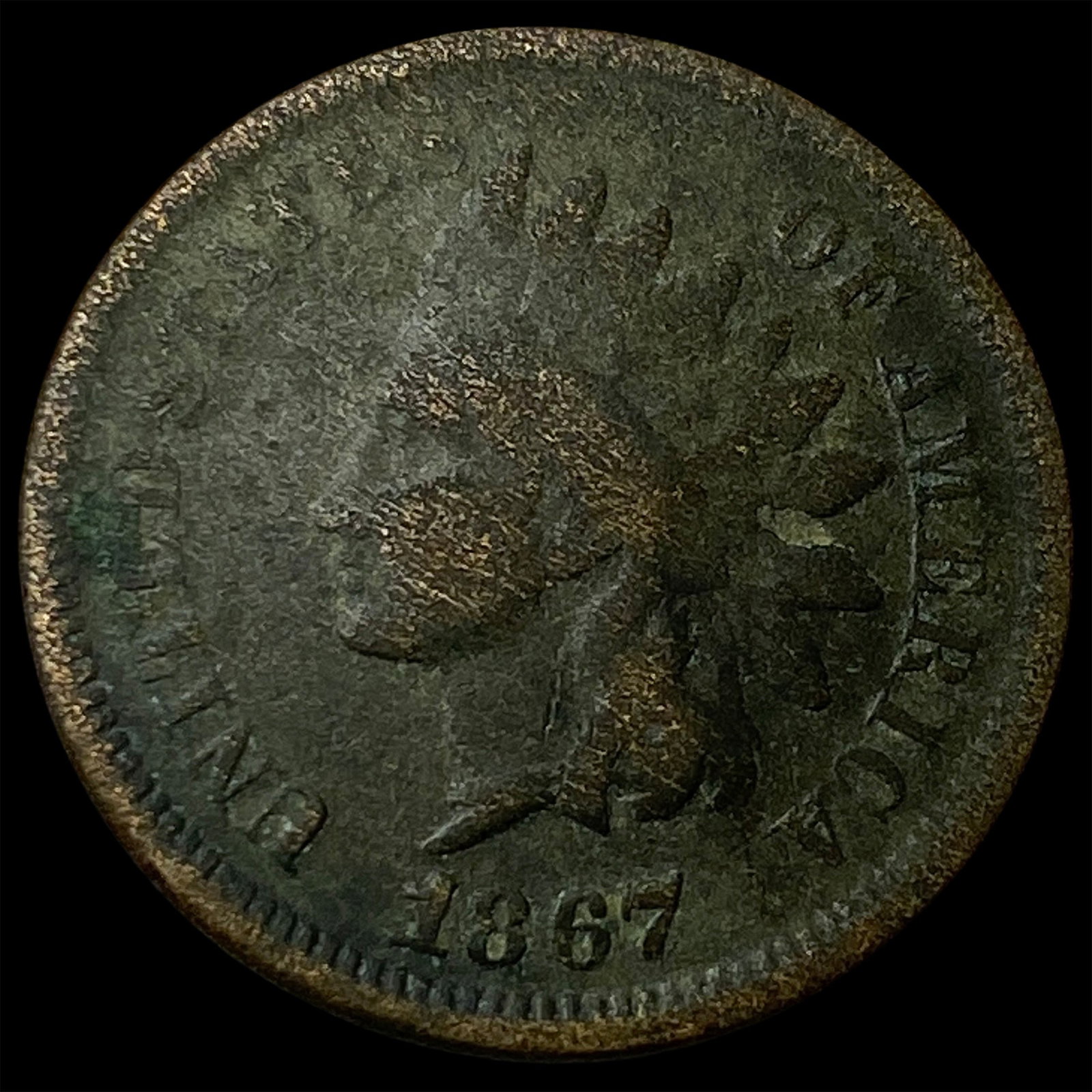 1867 Indian Head Cent NICELY CIRCULATED: 1867 Indian Head Cent NICELY CIRCULATED
