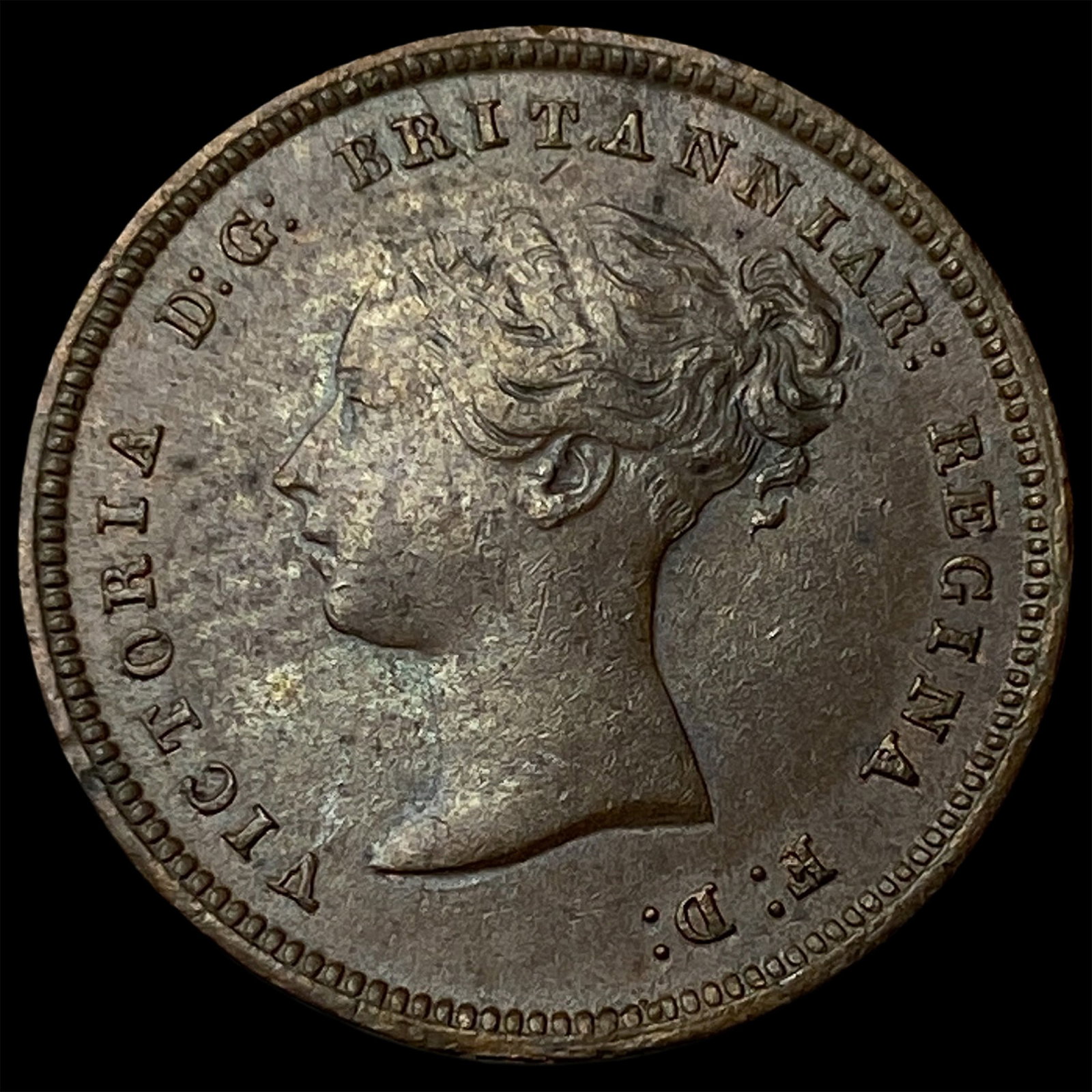 1844 Ceylon Copper 1/2 Farthing (1 of 2)