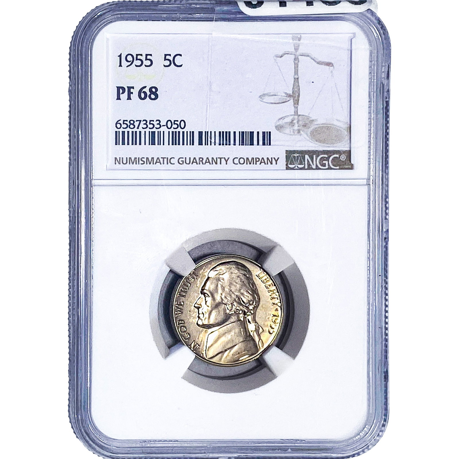 1955 Jefferson Nickel NGC PF68: 1955 Jefferson Nickel NGC PF68