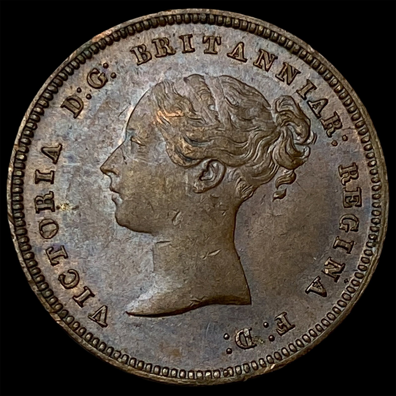 1844 Ceylon Copper 1/2 Farthing: 1844 Ceylon Copper 1/2 Farthing