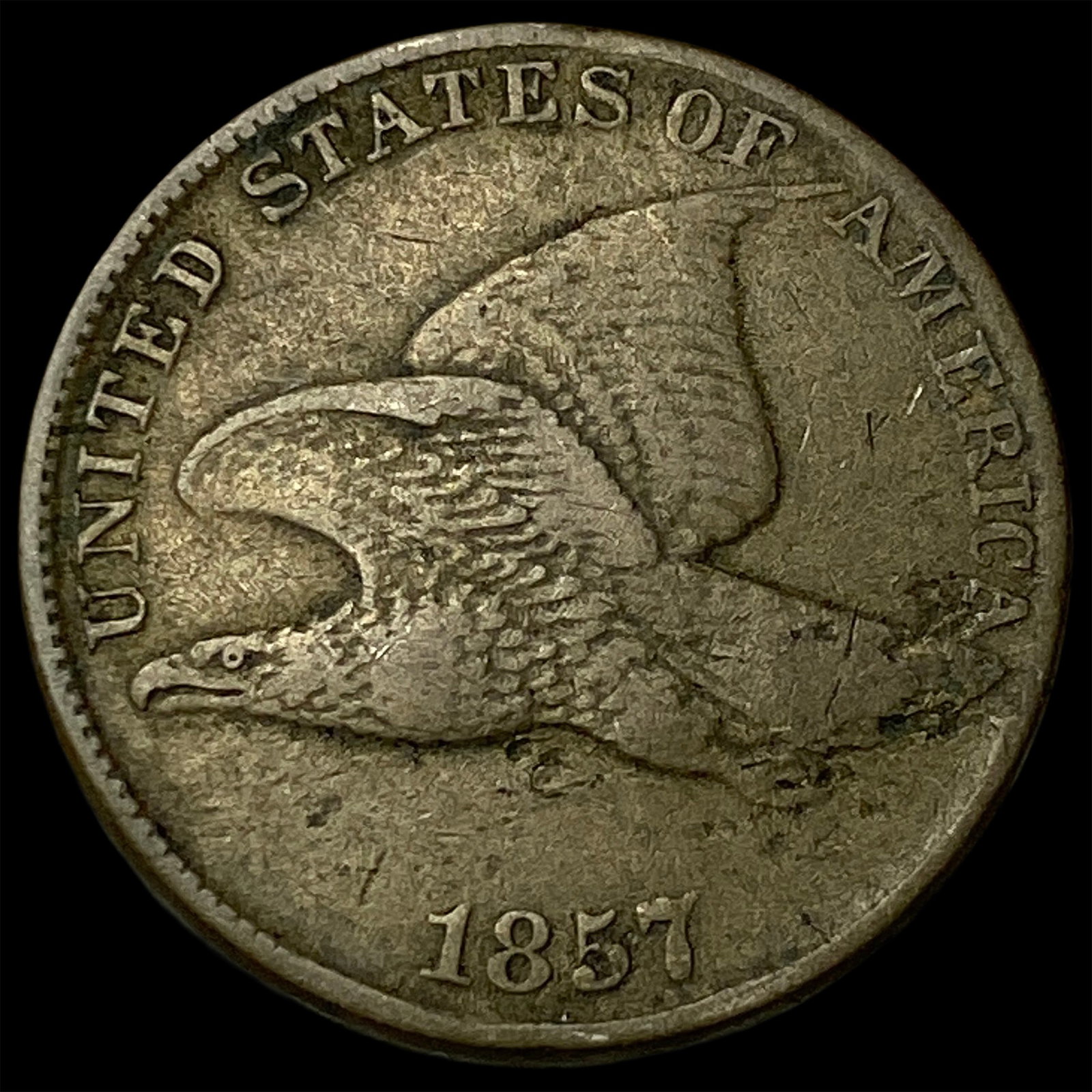 1857 Flying Eagle Cent ABOUT UNCIRCULATED (1 of 2)