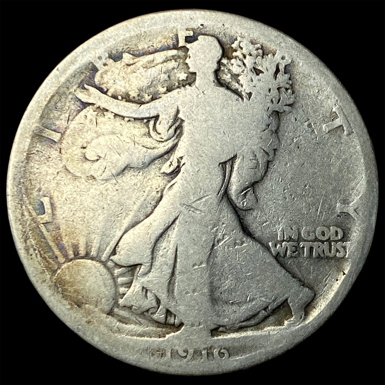 1916 Walking Liberty Half Dollar NICELY CIRCULATED: 1916 Walking Liberty Half Dollar NICELY CIRCULATED