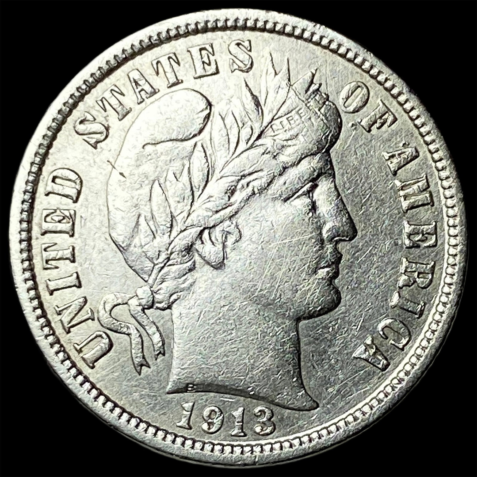 1913 Silver Barber Dime CLOSELY UNCIRCULATED: 1913 Silver Barber Dime CLOSELY UNCIRCULATED