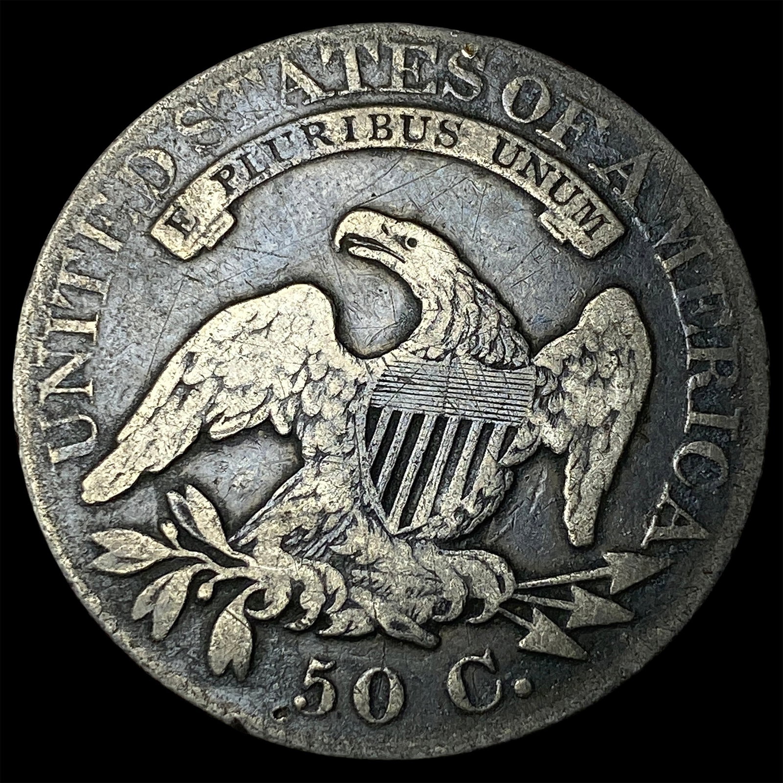 1824 Capped Bust Half Dollar LIGHTLY CIRCULATED - 2