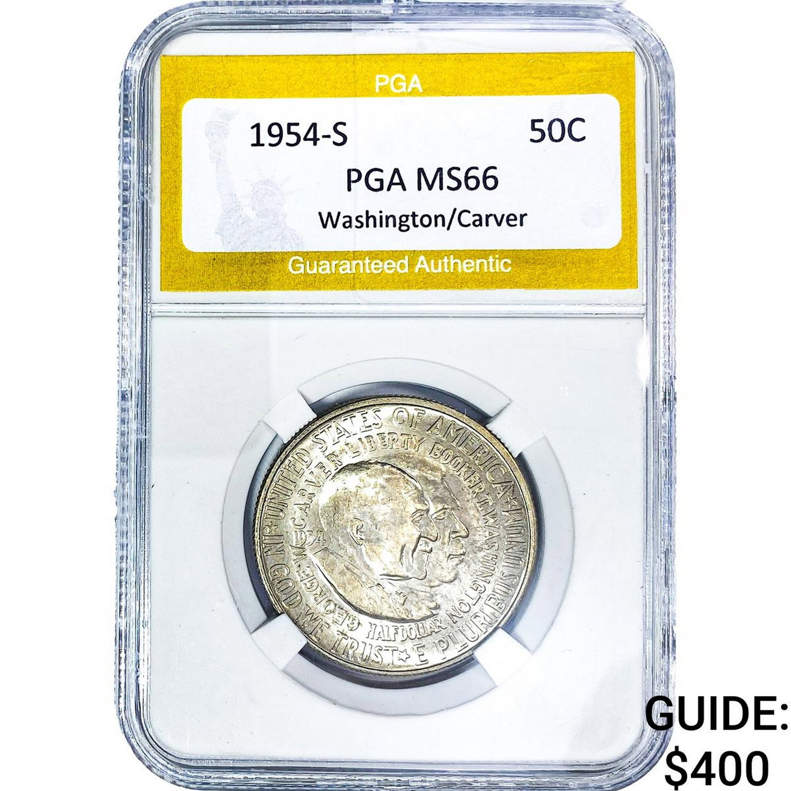 1954-S Washington Carver Half Dollar PGA MS66: 1954-S Washington Carver Half Dollar PGA MS66