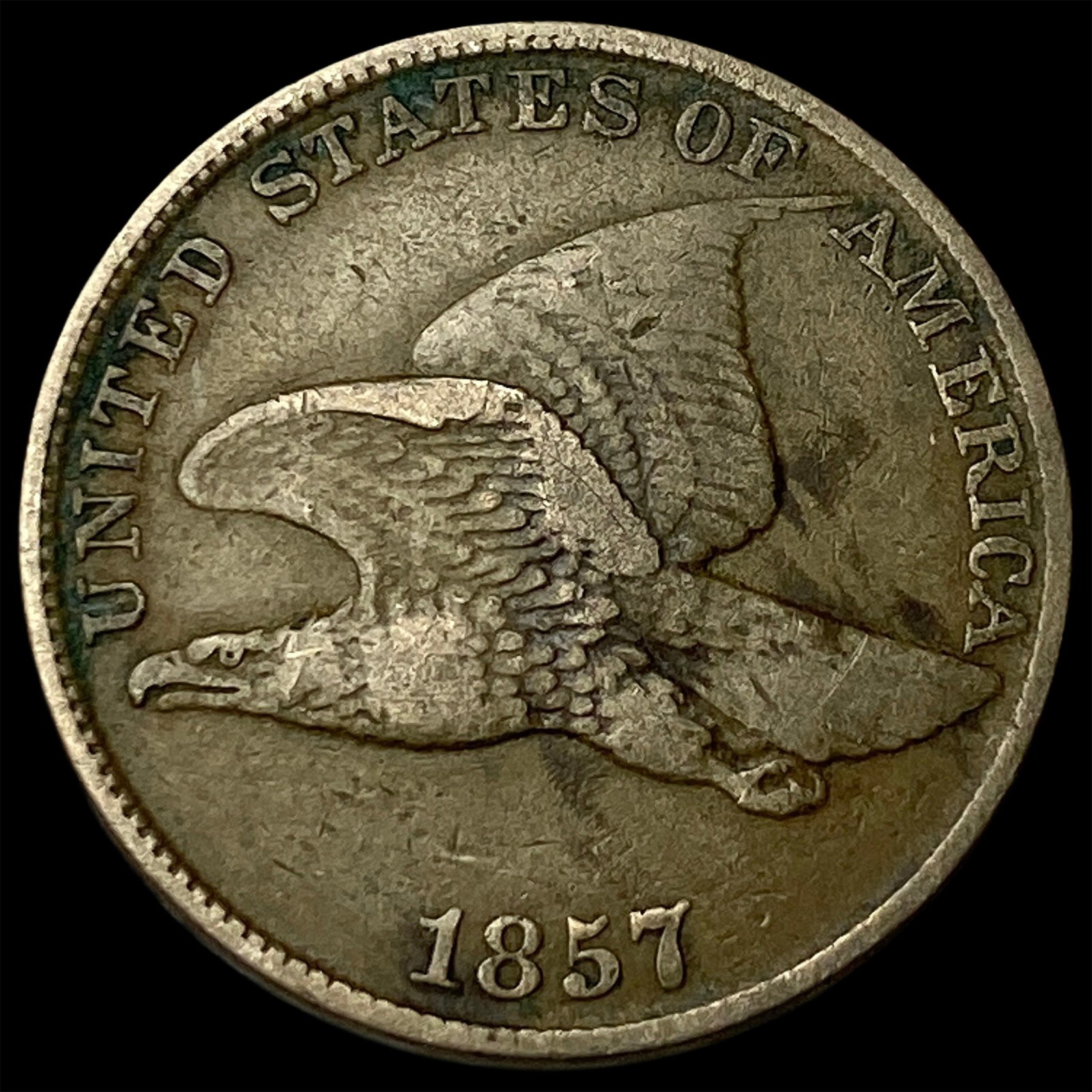 1857 Flying Eagle Cent ABOUT UNCIRCULATED (1 of 2)