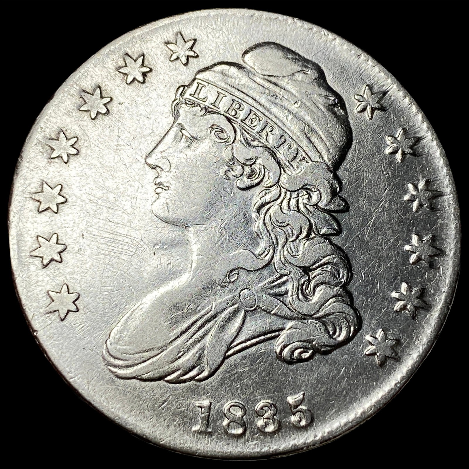 1835 Capped Bust Half Dollar CLOSELY UNCIRCULATED: 1835 Capped Bust Half Dollar CLOSELY UNCIRCULATED