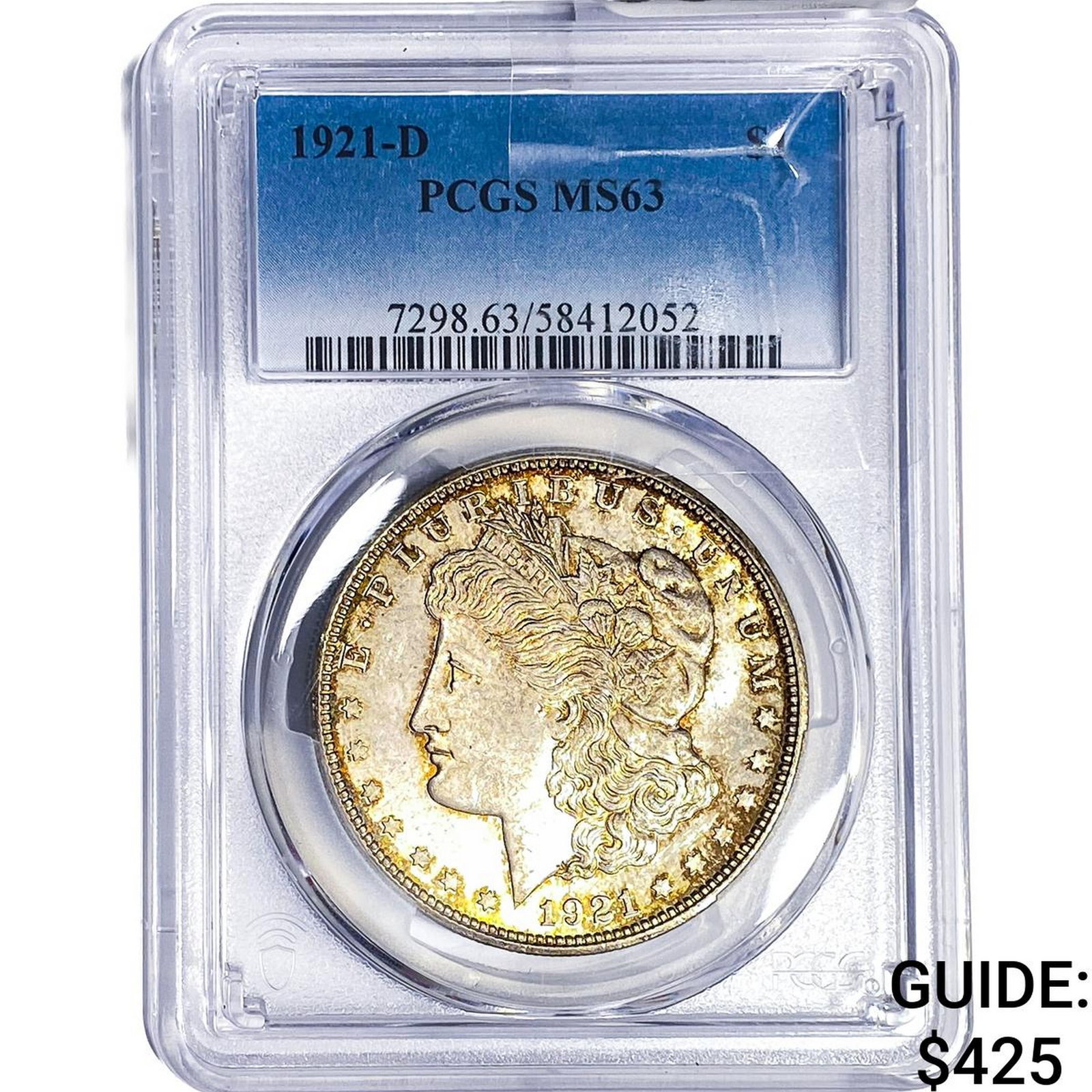 1921-D Morgan Silver Dollar PCGS MS63: 1921-D Morgan Silver Dollar PCGS MS63