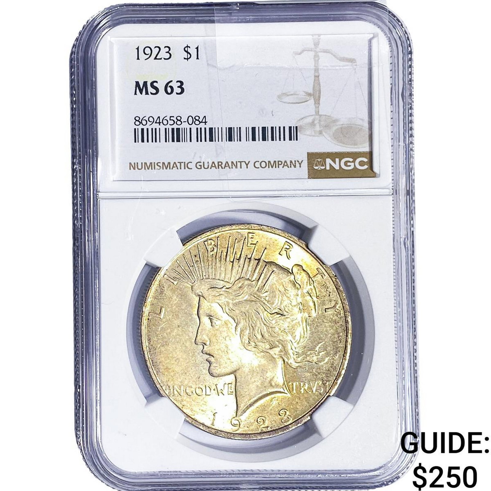 1923 Silver Peace Dollar NGC MS63: 1923 Silver Peace Dollar NGC MS63