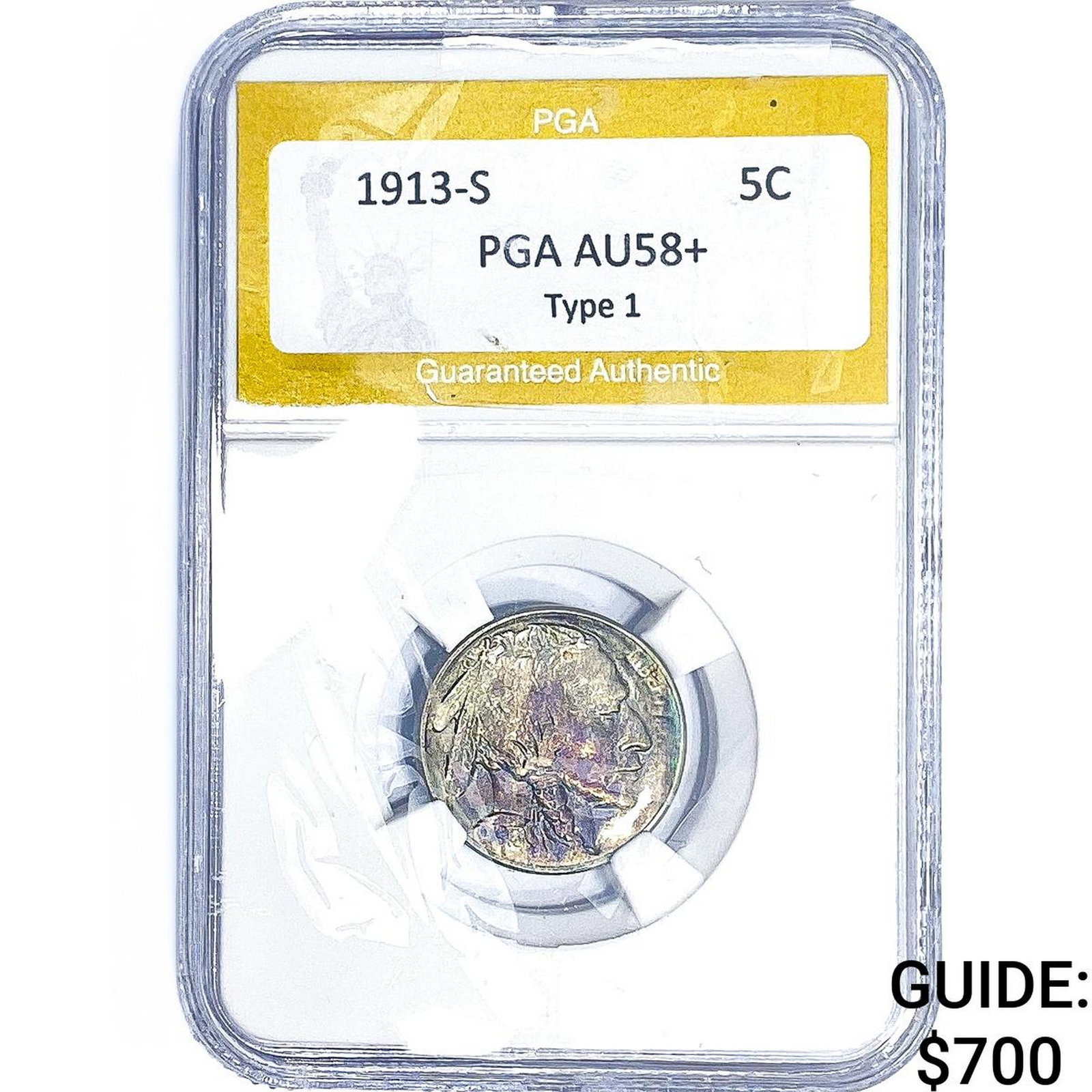 1913-S Buffalo Nickel PGA AU58+ Type 1 (1 of 2)
